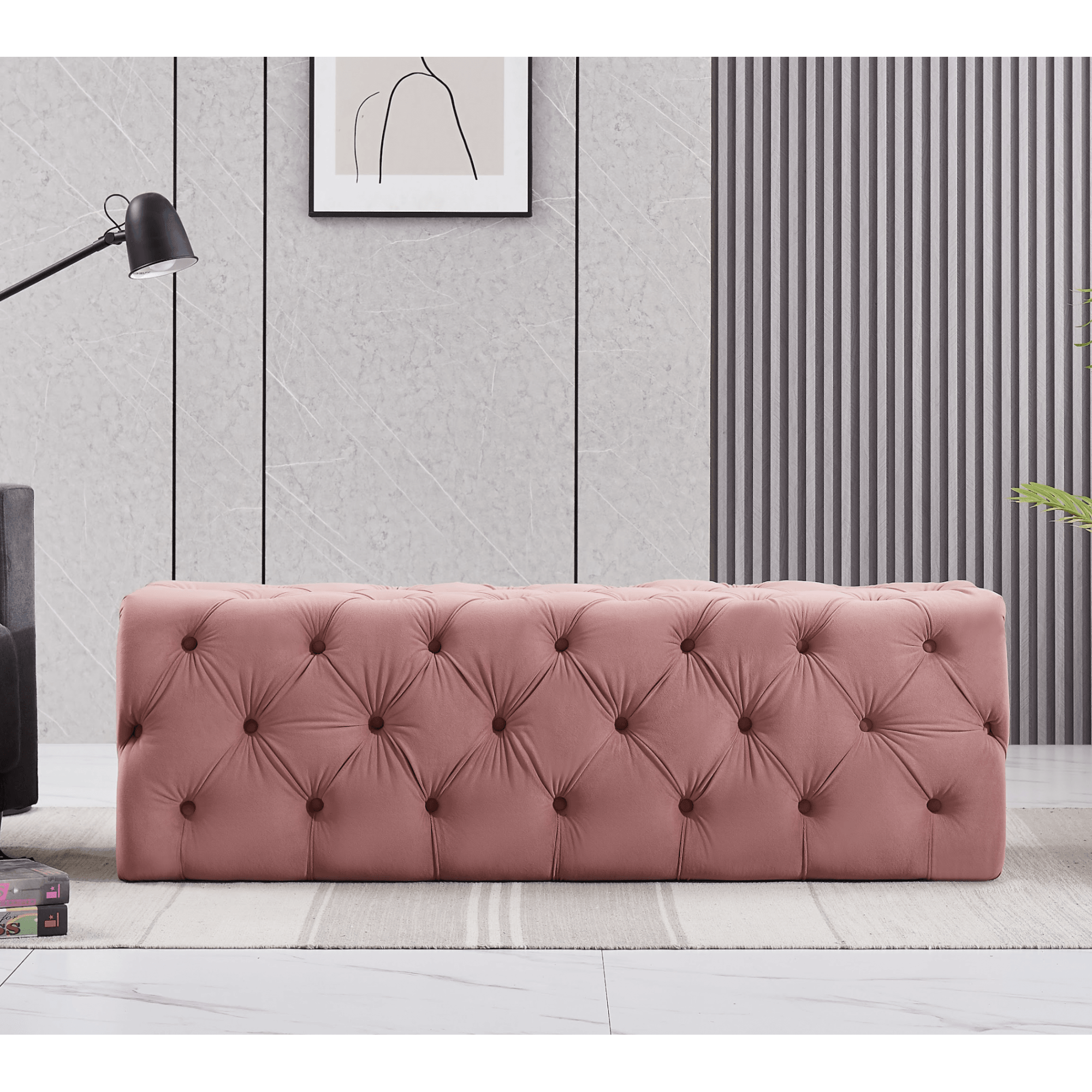 Melia Velvet Ottoman Bench