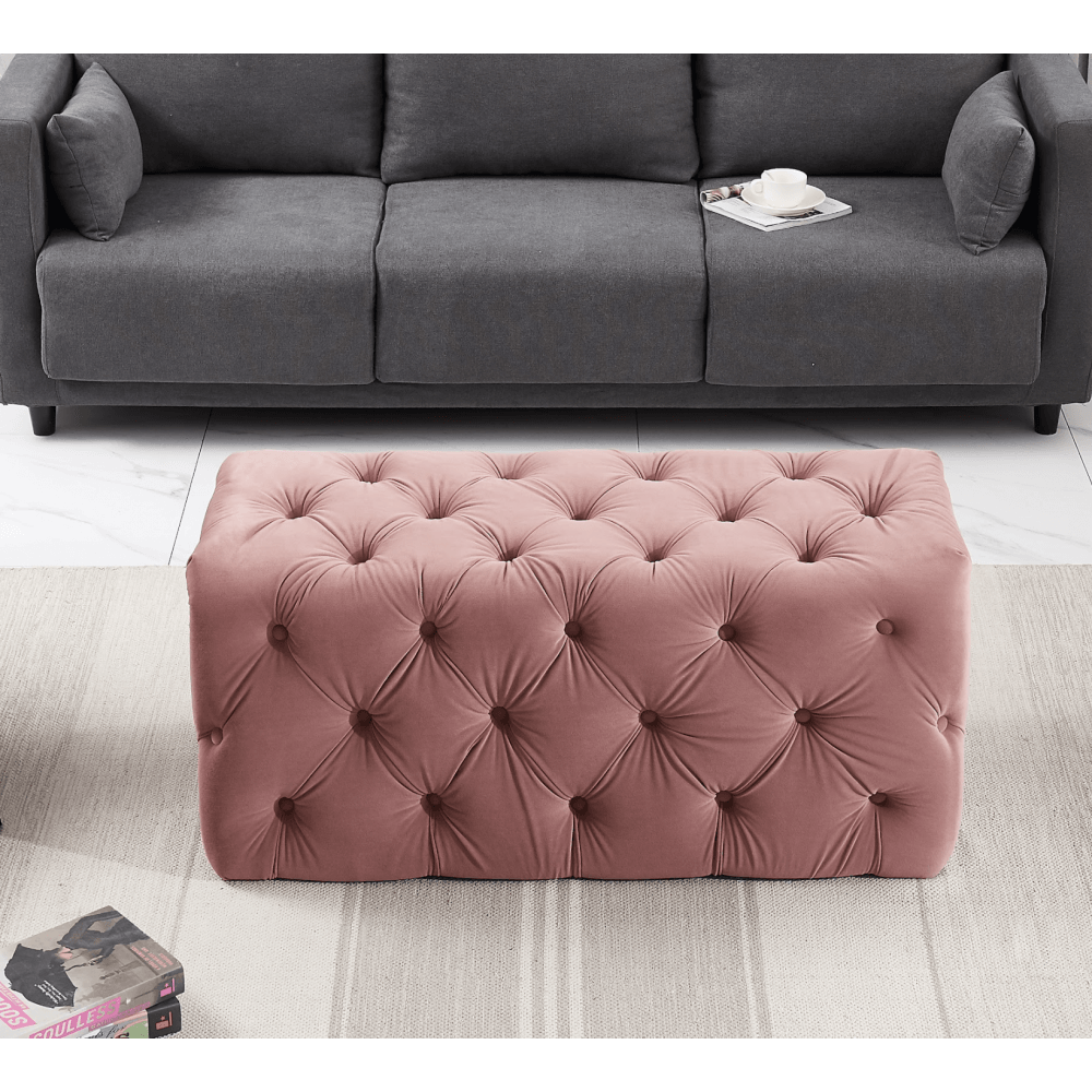 Melia Velvet Ottoman Bench