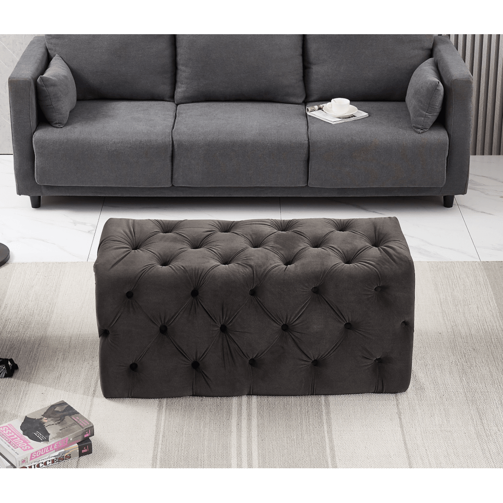 Melia Velvet Ottoman Bench