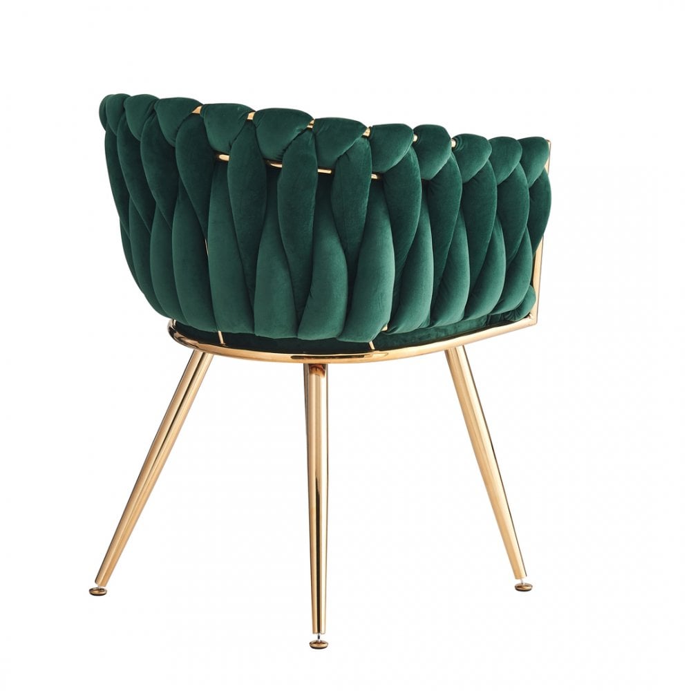 Roma Knot LUX Velvet Dining Chair - Plush Upholstery with Gold Frame