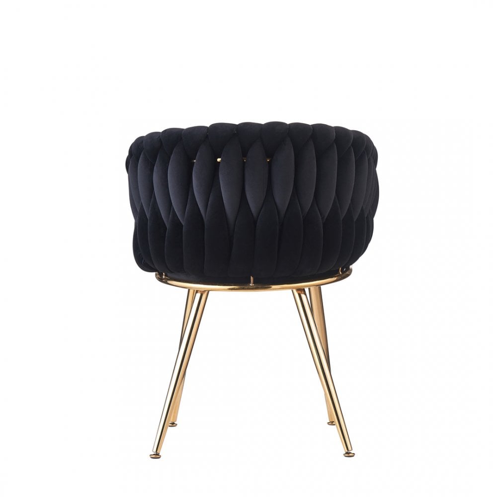 Roma Knot LUX Velvet Dining Chair - Plush Upholstery with Gold Frame