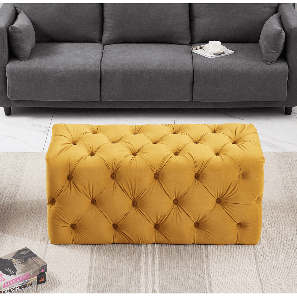 Melia Velvet Ottoman Bench