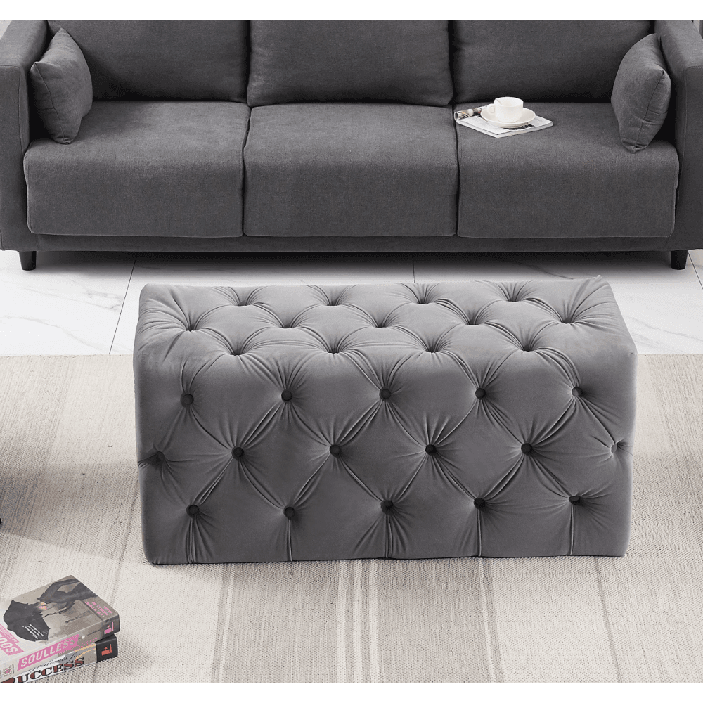 Melia Velvet Ottoman Bench