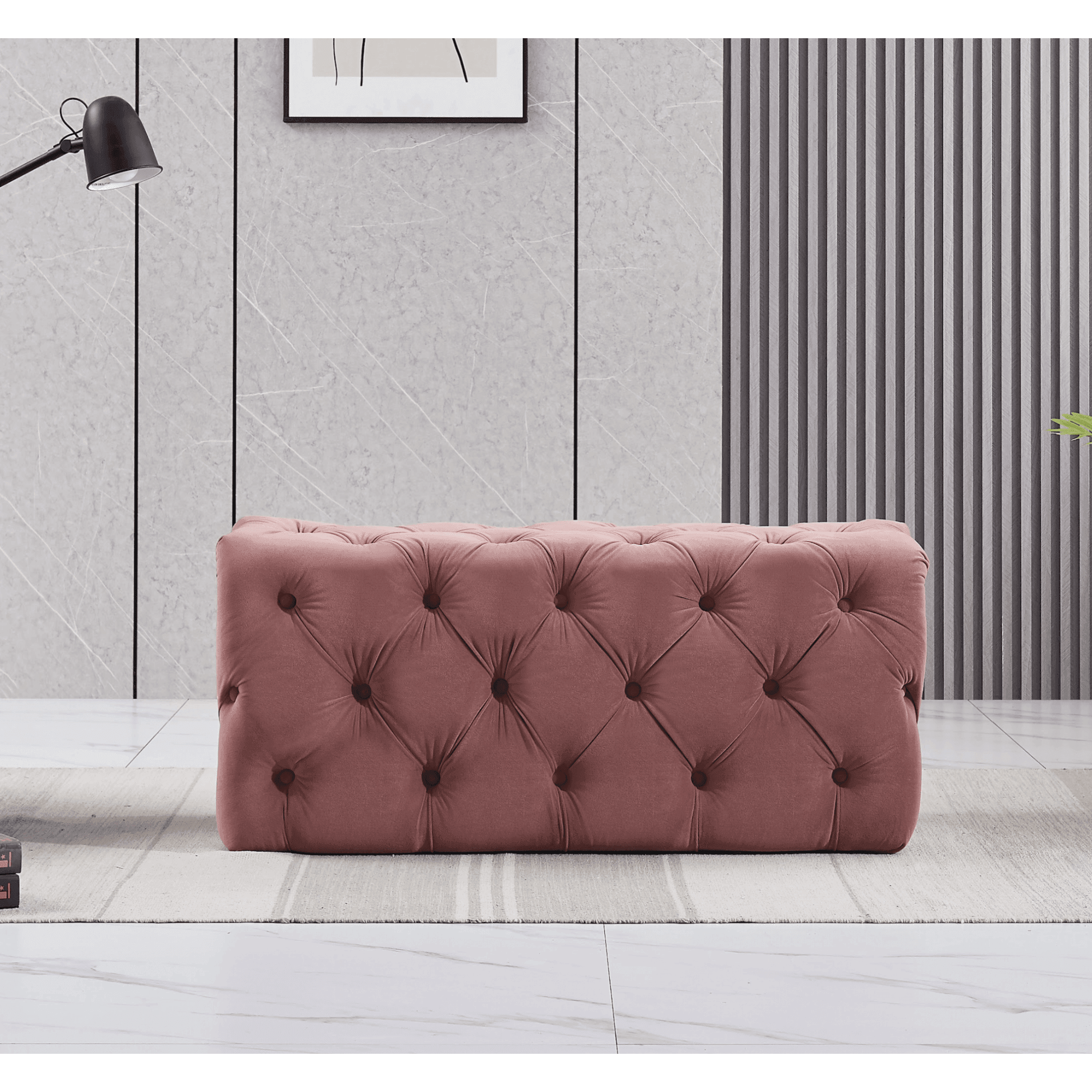 Melia Velvet Ottoman Bench