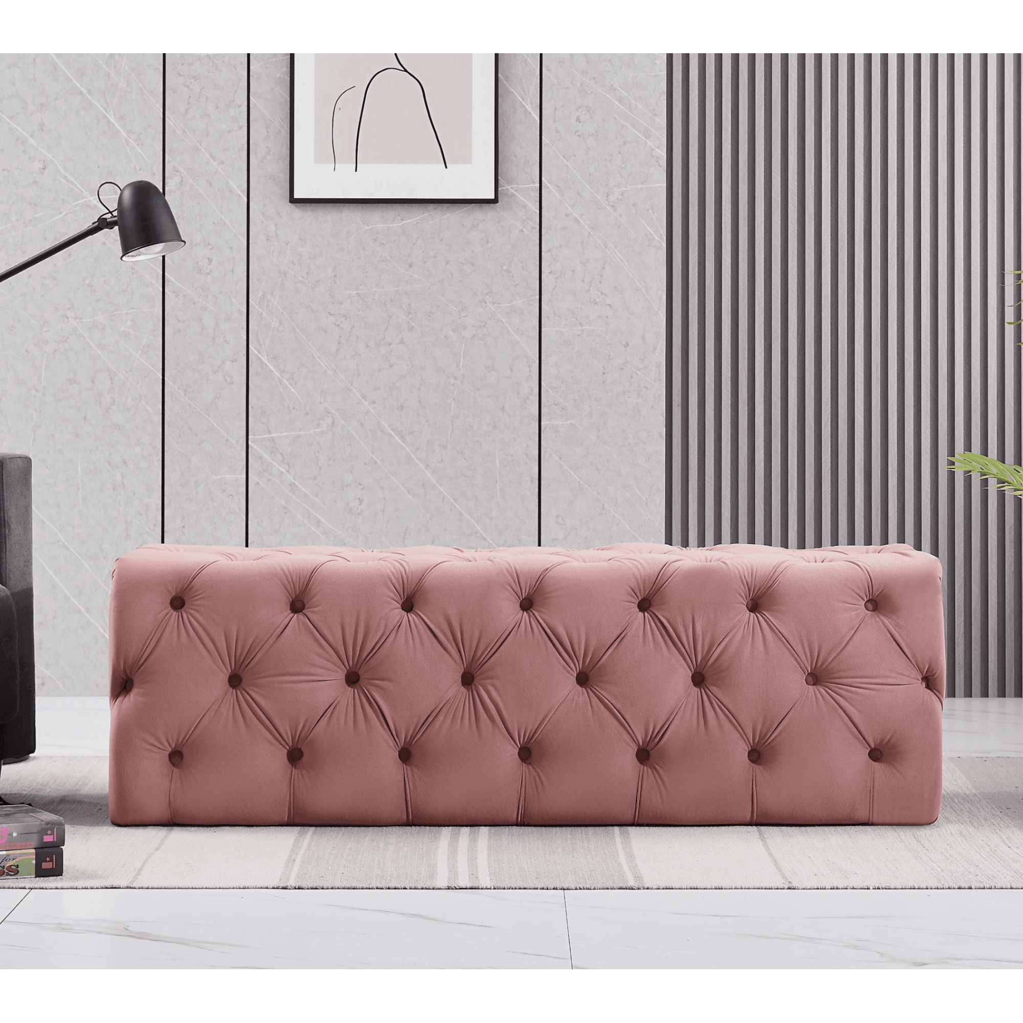Melia Velvet Ottoman Bench