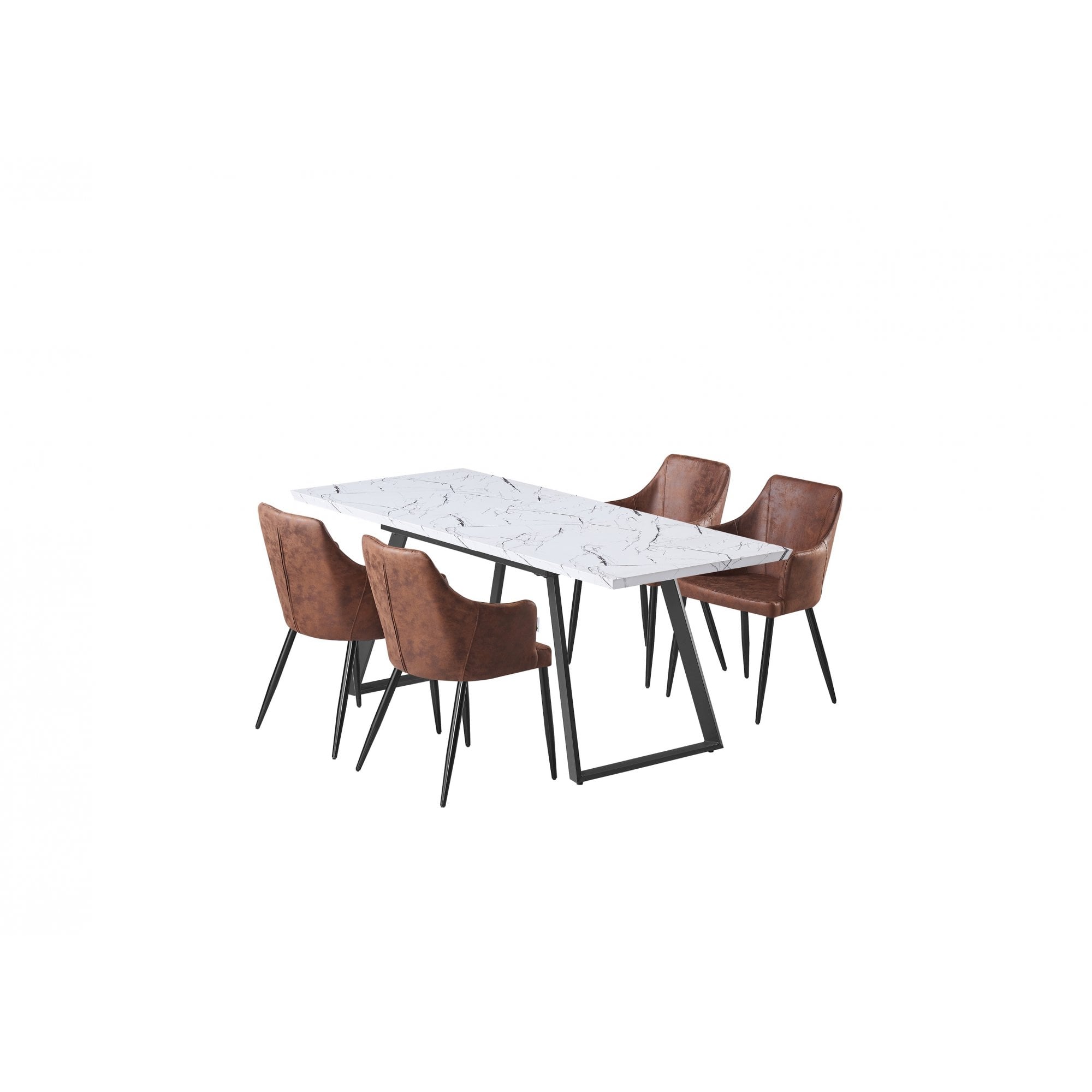 Zarah White Toga Lux Dining Set
