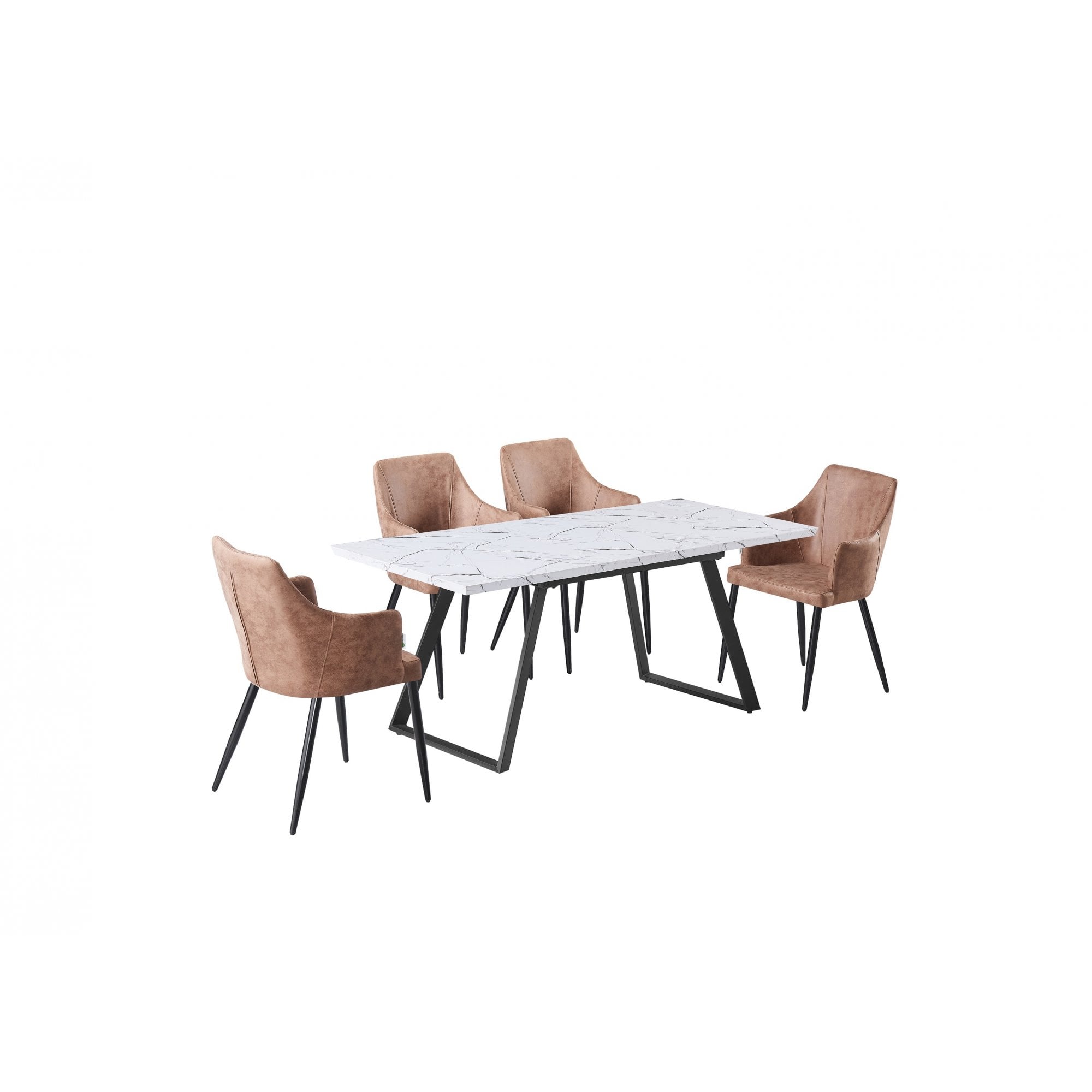 Zarah White Toga Lux Dining Set