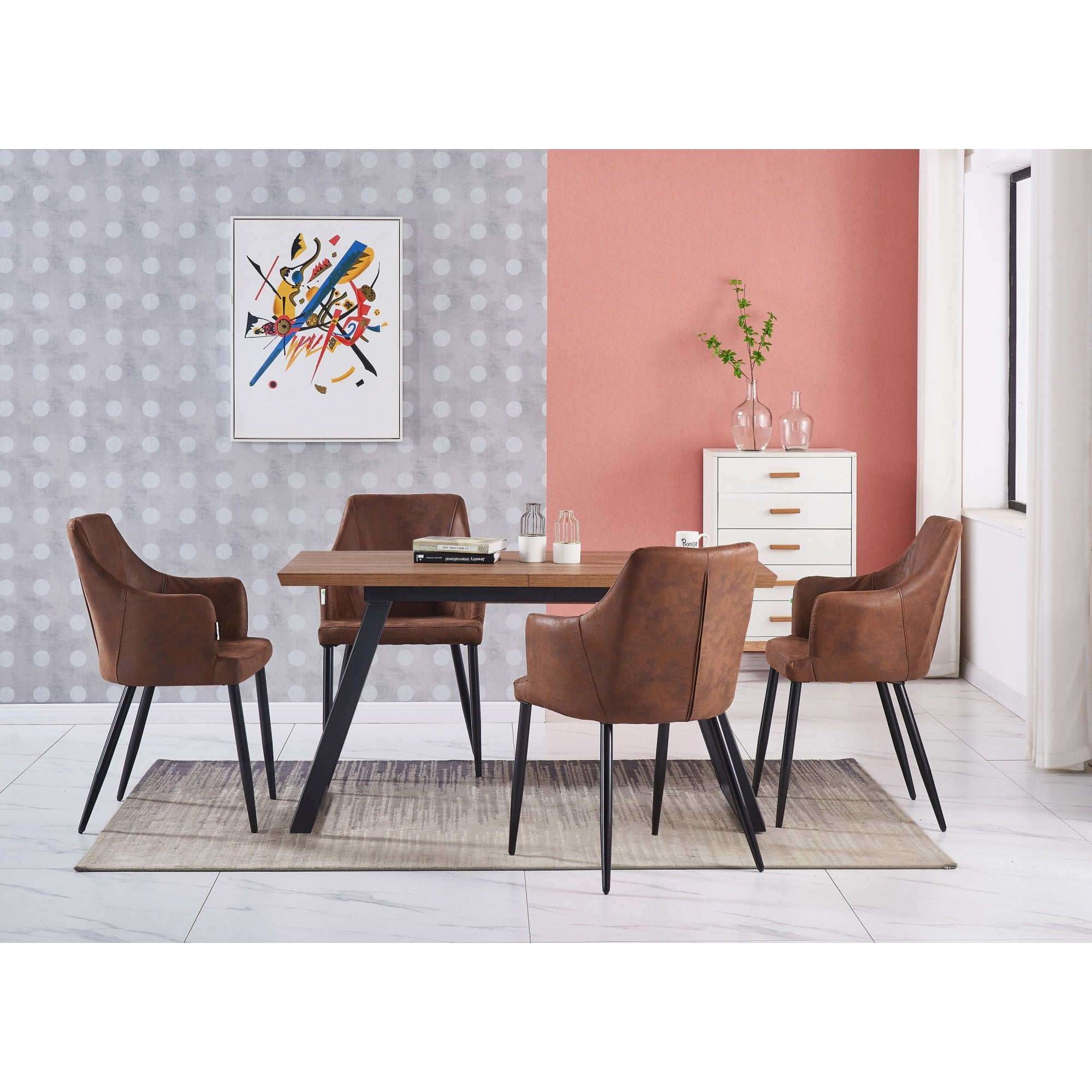 Zarah Brown Toga Lux Dining Set