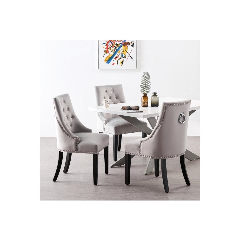 Windsor Duke Lux Dining Set - A White Table with Set of 6 Dining Chairs