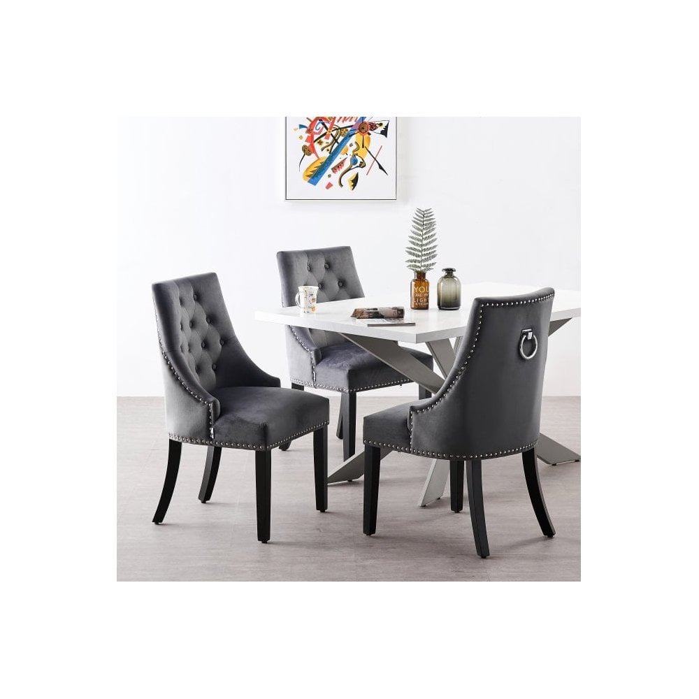 Windsor Duke Lux Dining Set - A White Table with Set of 6 Dining Chairs