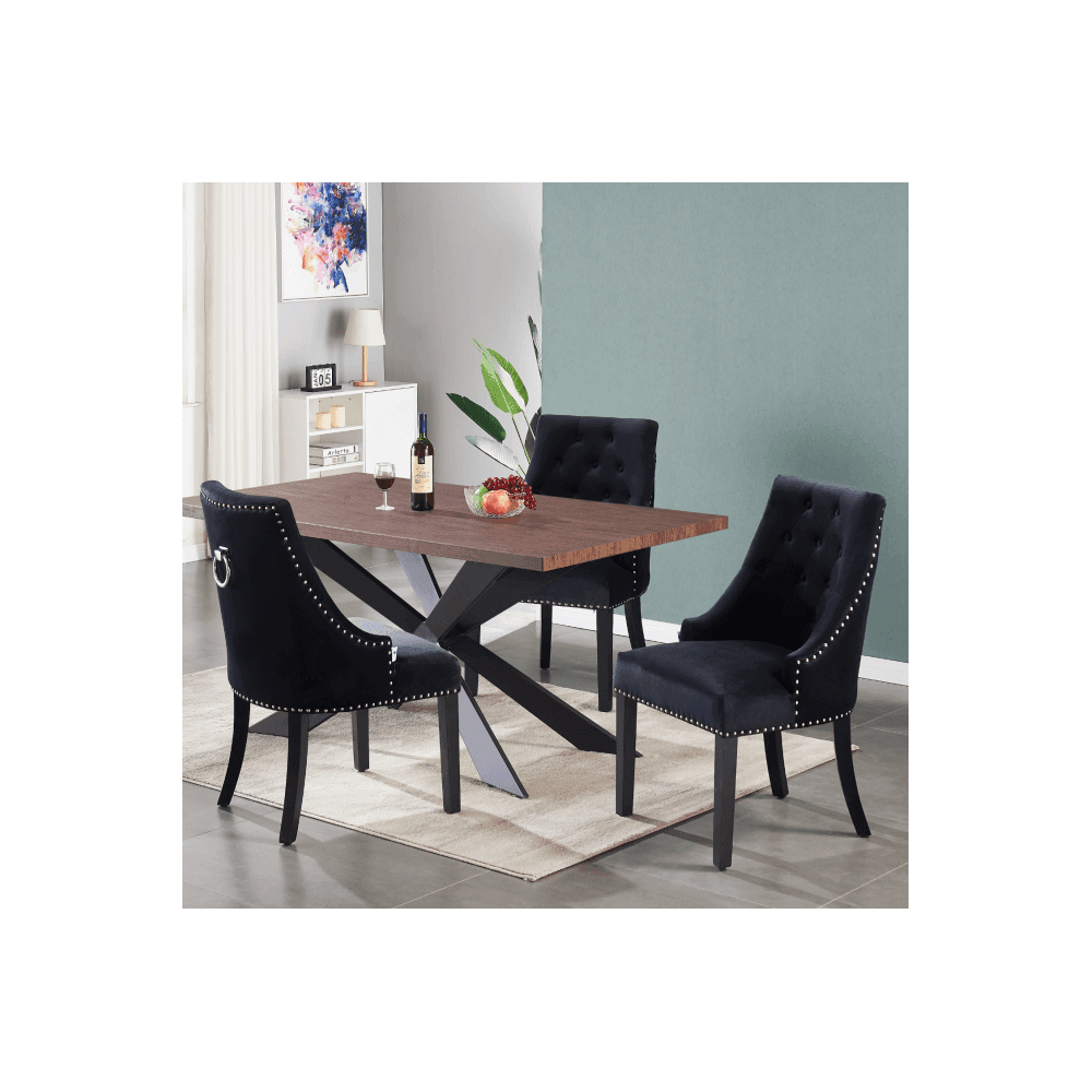 Windsor Duke Lux Dining Set - A Walnut Table with Set of 4 Dining Chairs