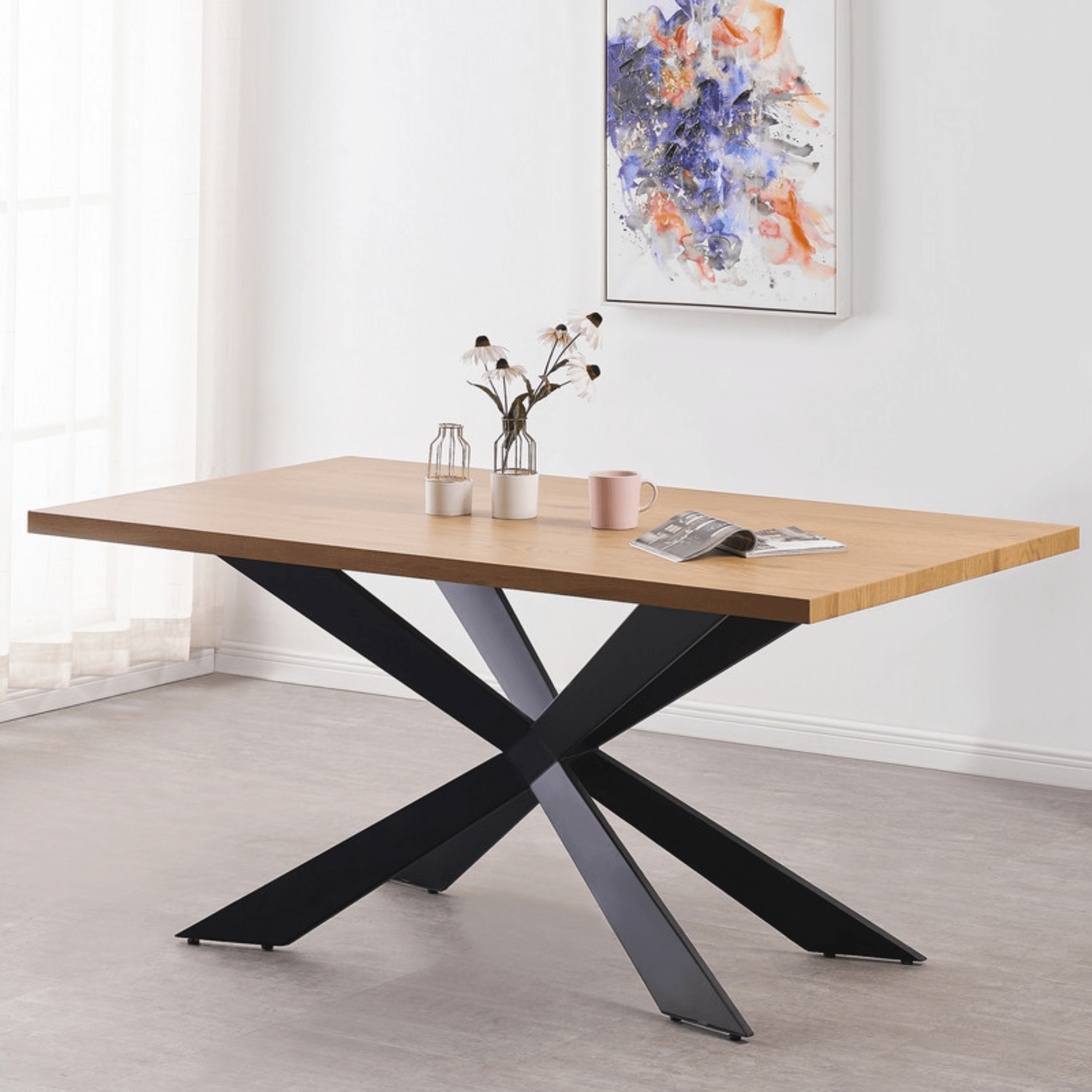 Windsor Duke Lux Dining Set - An Oak Table with Set of 6 Dining Chairs