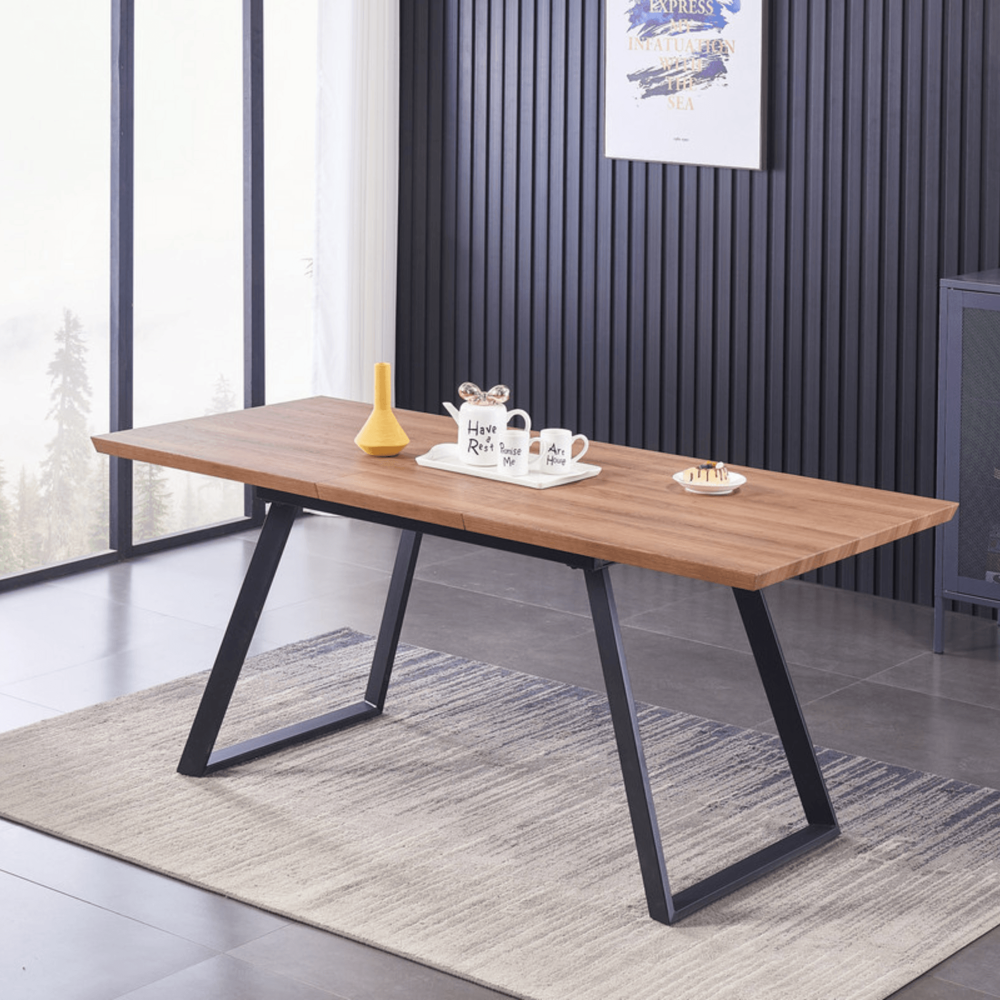 Windsor Toga Lux Dining Set | a Brown Table and Set of 6 Chairs