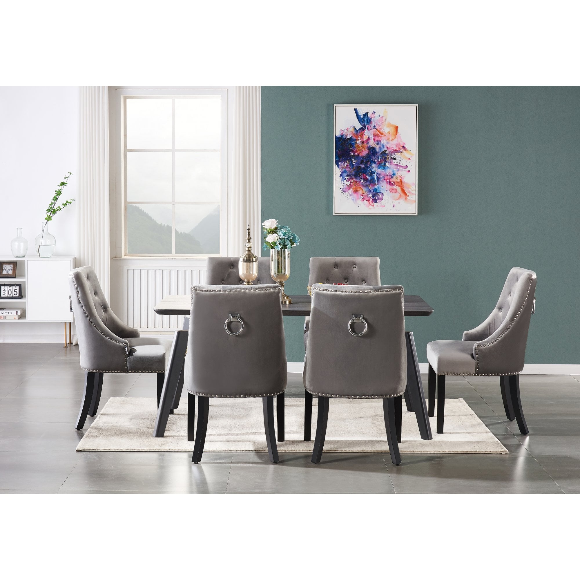 Windsor Cosmo Lux Dining Set | a Black Table and Set of 6 Chairs