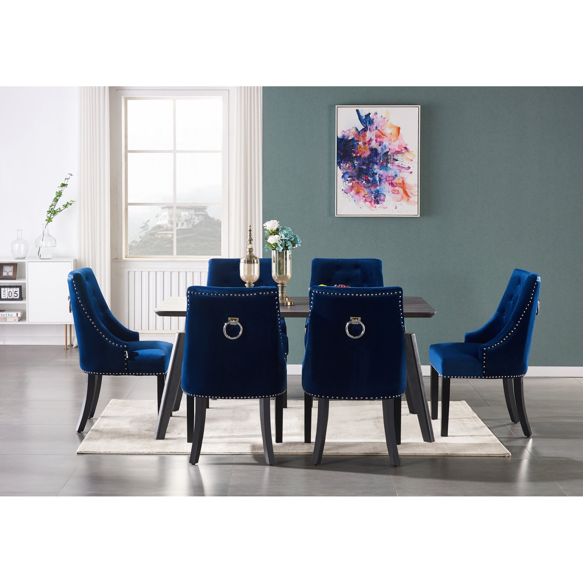 Windsor Cosmo Lux Dining Set | a Black Table and Set of 6 Chairs