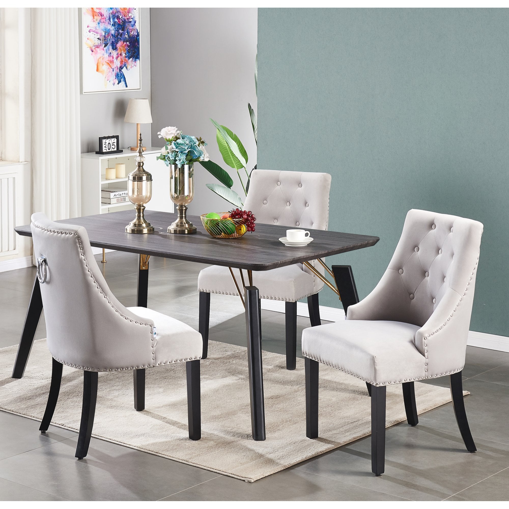 Windsor Cosmo Lux Dining Set | a Black Table and Set of 4 Chairs