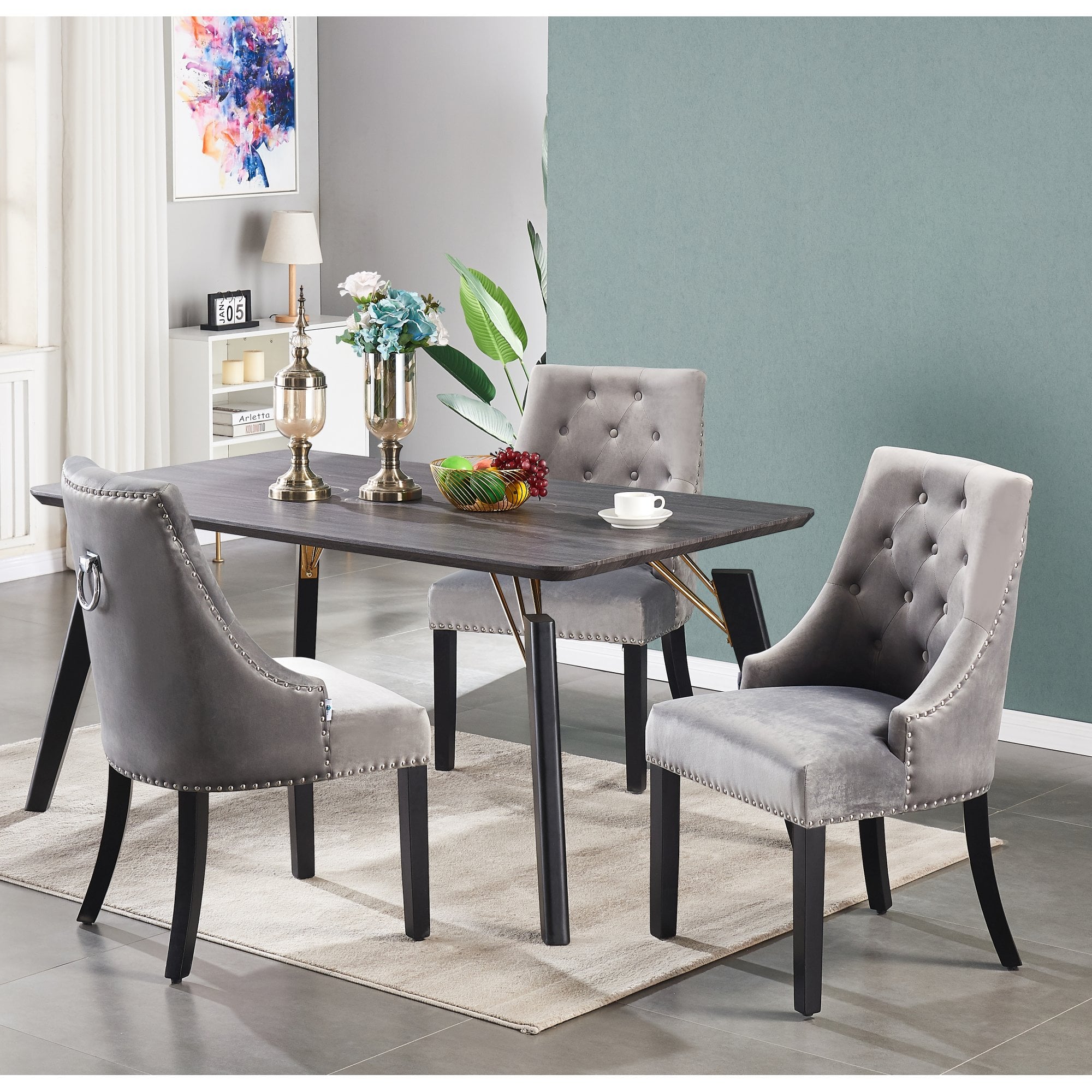 Windsor Cosmo Lux Dining Set | a Black Table and Set of 4 Chairs