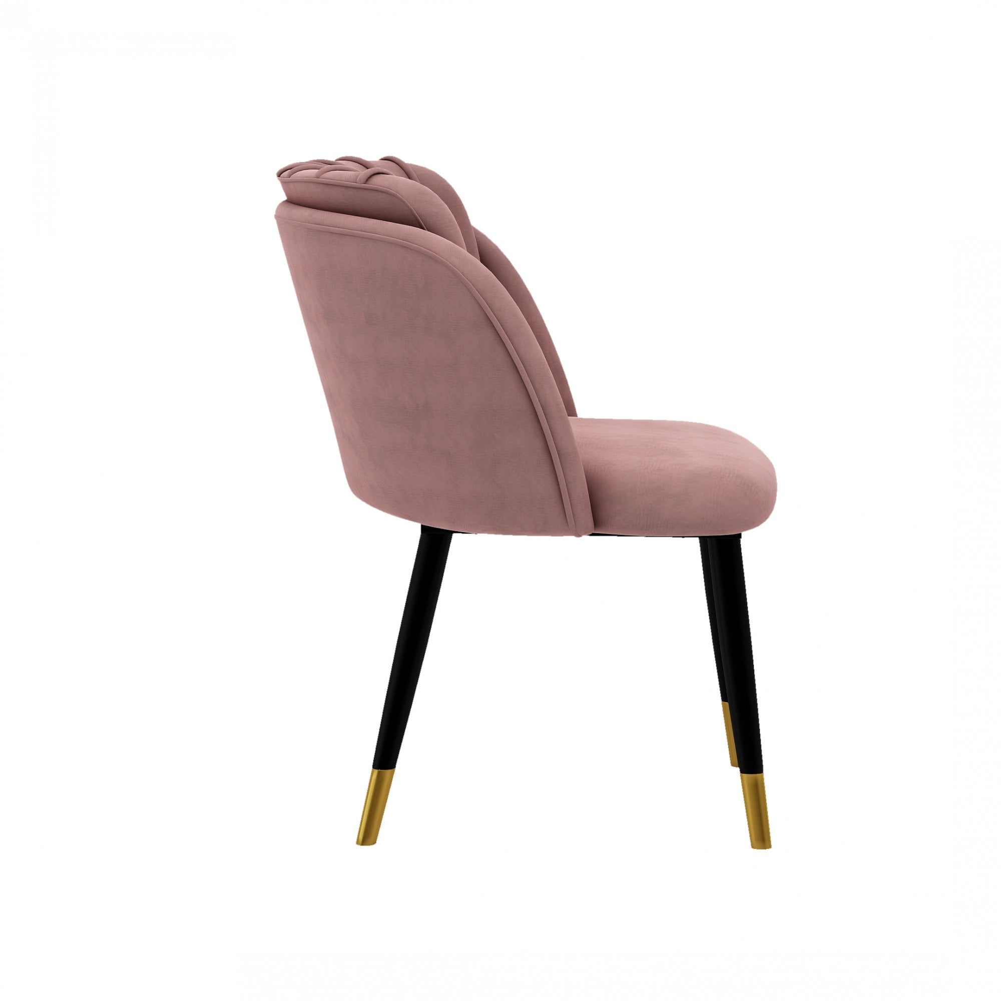 Milano Duke LUX Dining Set | a Light Walunt Dining Table & 6 Velvet Dining Chairs with Gold End Caps