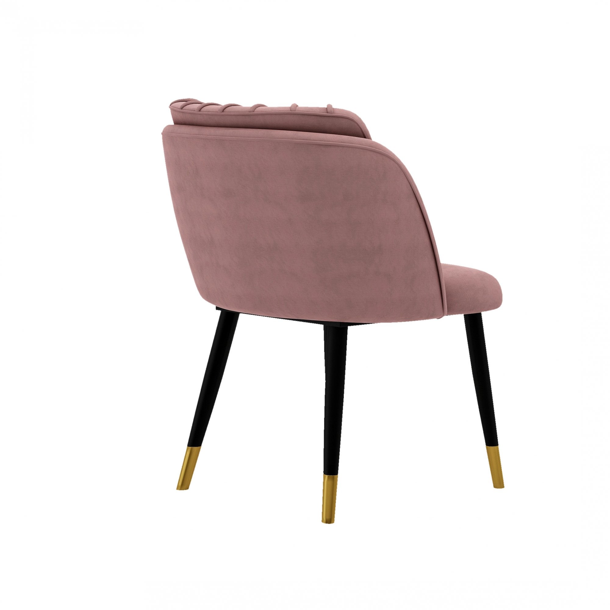Milano Duke LUX Dining Set | a Light Walunt Dining Table & 6 Velvet Dining Chairs with Gold End Caps