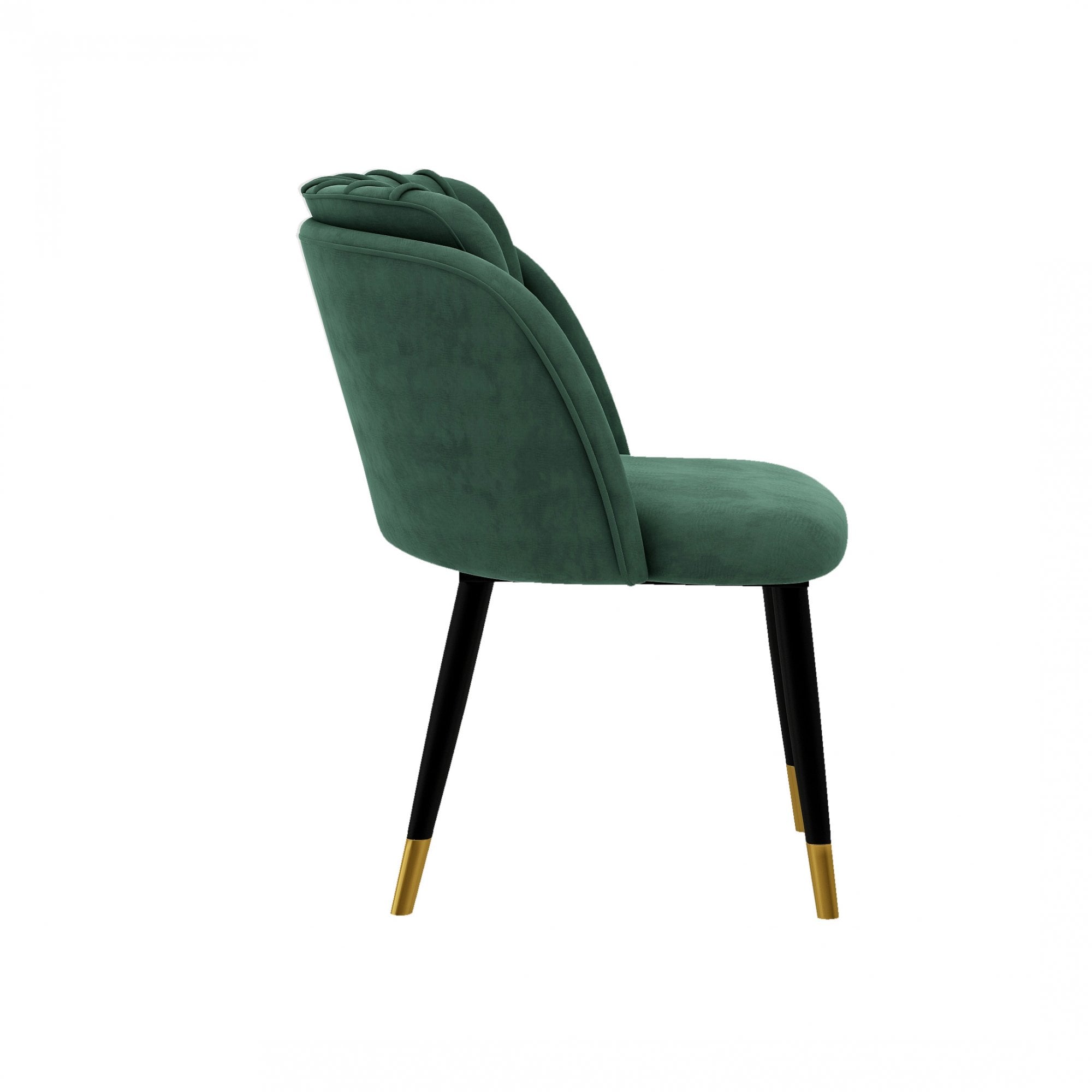 Milano Duke LUX Dining Set | a Light Walunt Dining Table & 6 Velvet Dining Chairs with Gold End Caps