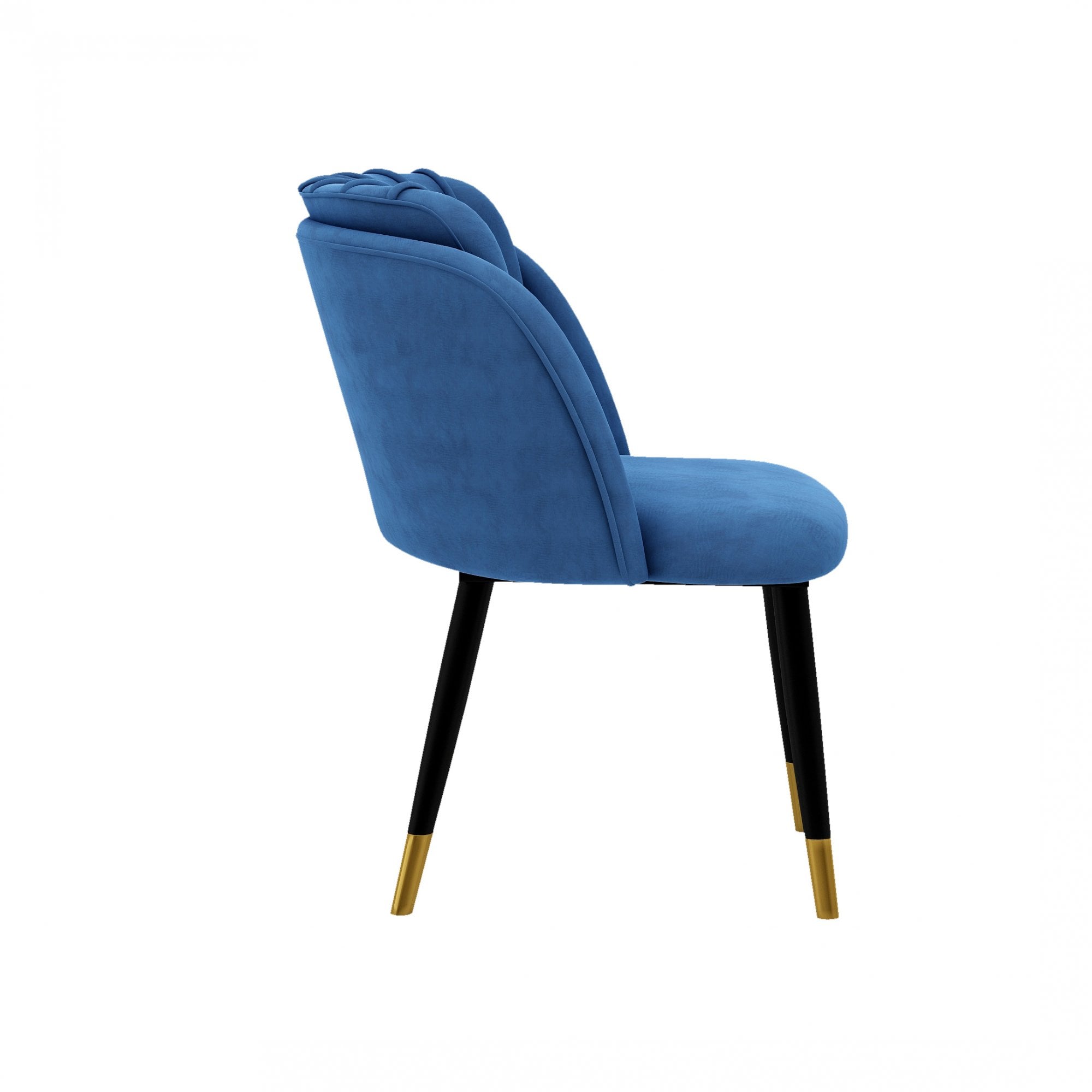 Milano Duke LUX Dining Set | a Light Walunt Dining Table & 6 Velvet Dining Chairs with Gold End Caps