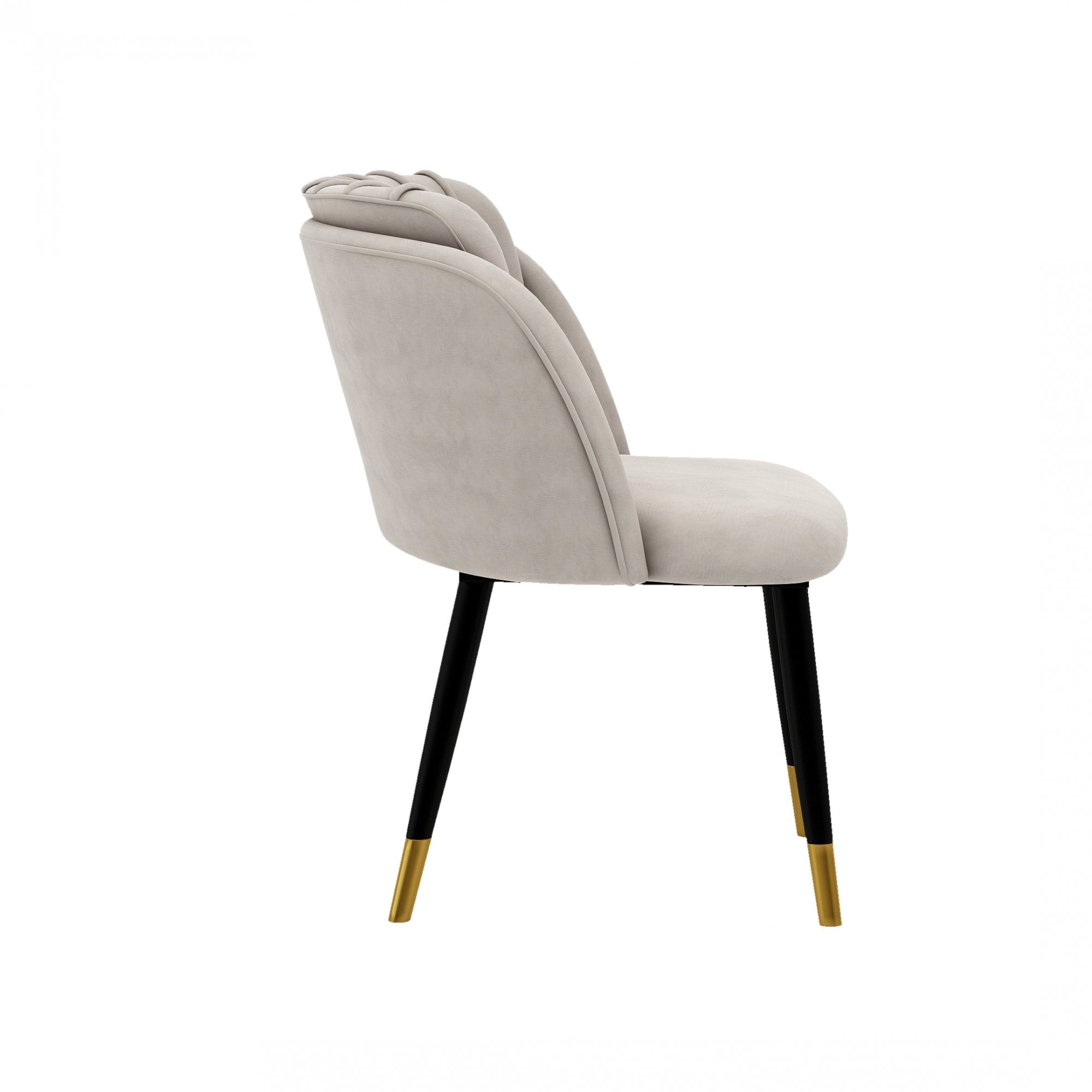 Milano Duke LUX Dining Set | a Light Walunt Dining Table & 6 Velvet Dining Chairs with Gold End Caps