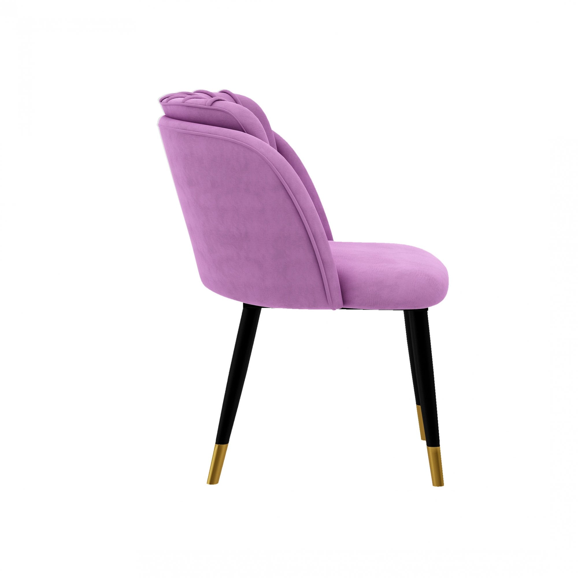 Milano Duke LUX Dining Set | a Light Walunt Dining Table & 6 Velvet Dining Chairs with Gold End Caps