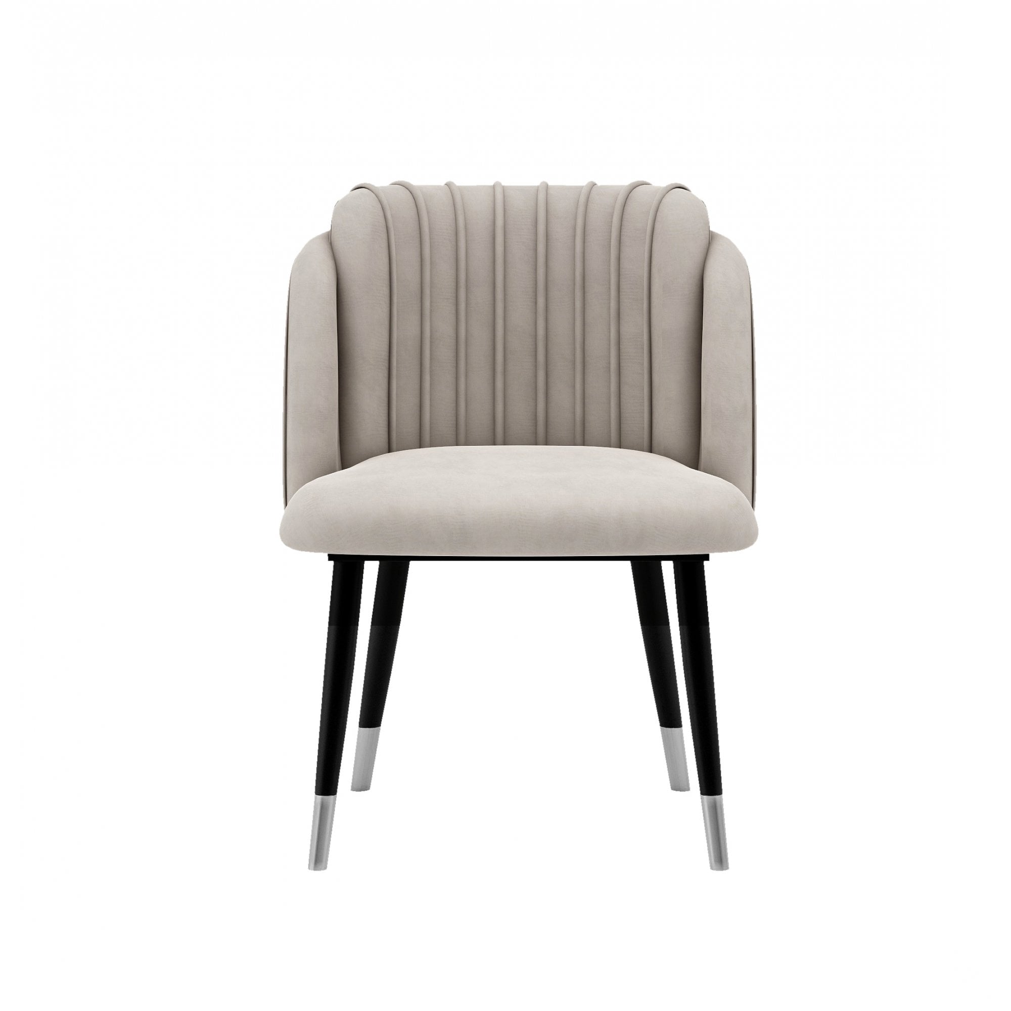 Milano Toga Extendable Dining Set | a White Extendable Dining Table & 4 Dining Chairs with Silver End Caps