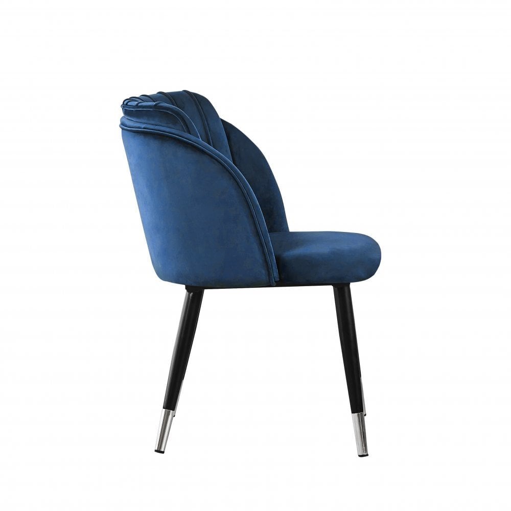 Milano Cosmo LUX Dining Set | a Black Dining Table & 6 Dining Chairs with Silver End Caps