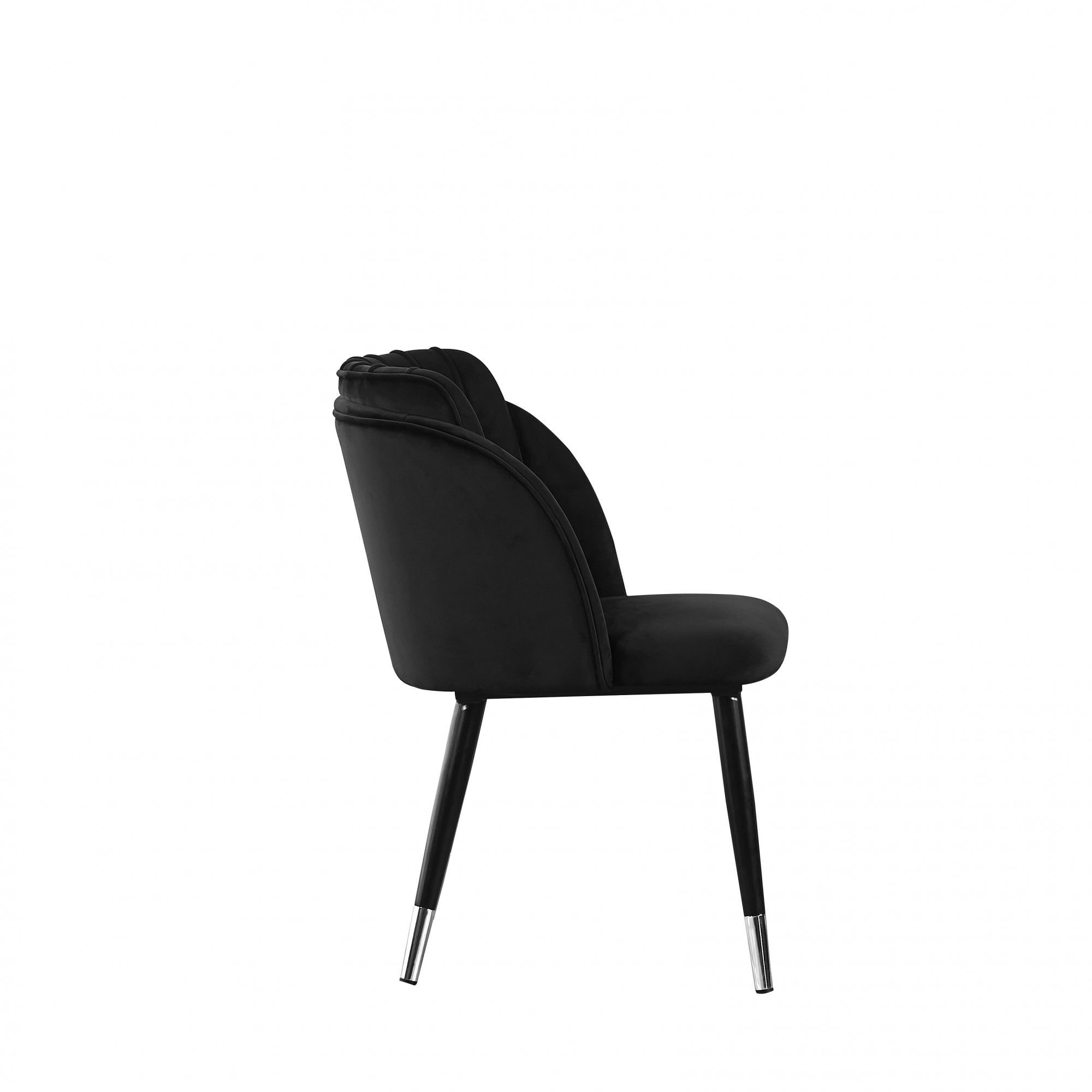 Milano Cosmo LUX Dining Set | a Walnut Dining Table & 6 Dining Chairs with Silver End Caps