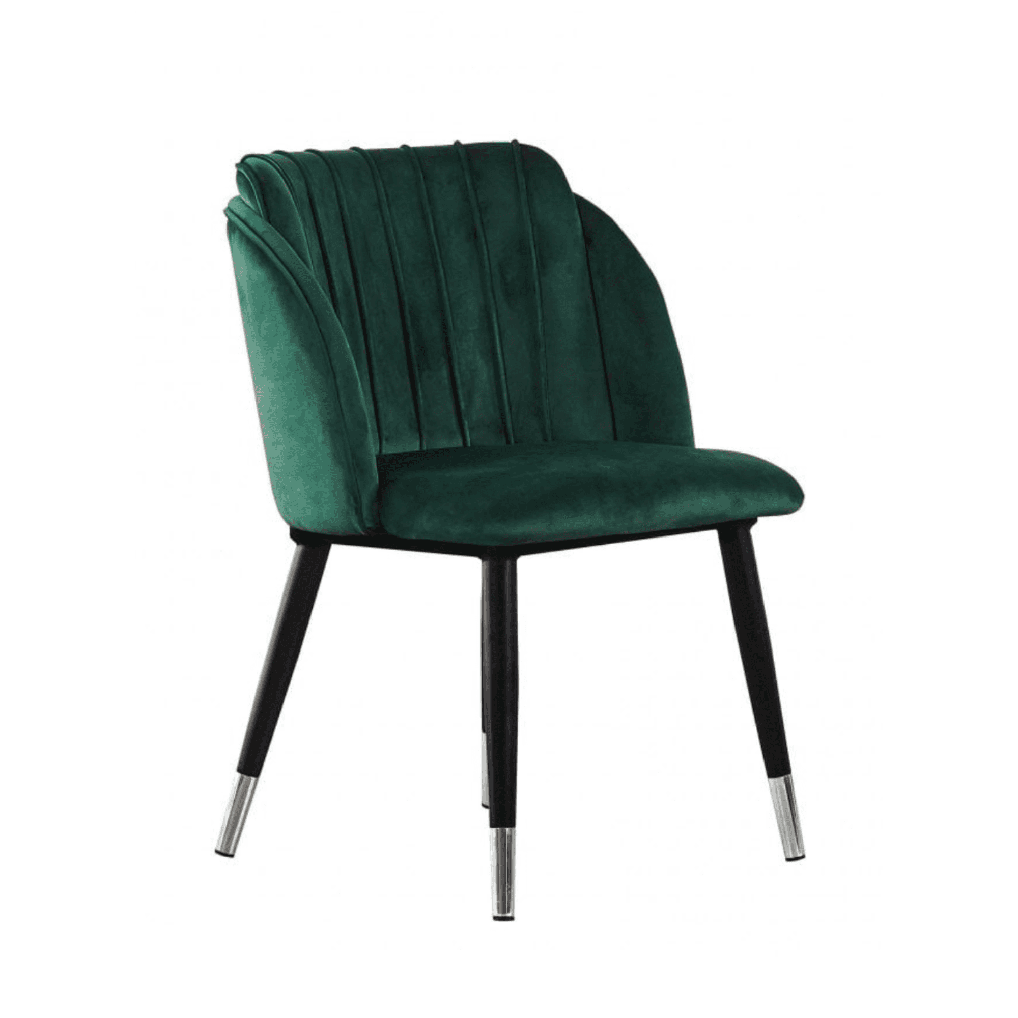 Milano Cosmo LUX Dining Set | a Walnut Dining Table & 6 Dining Chairs with Silver End Caps