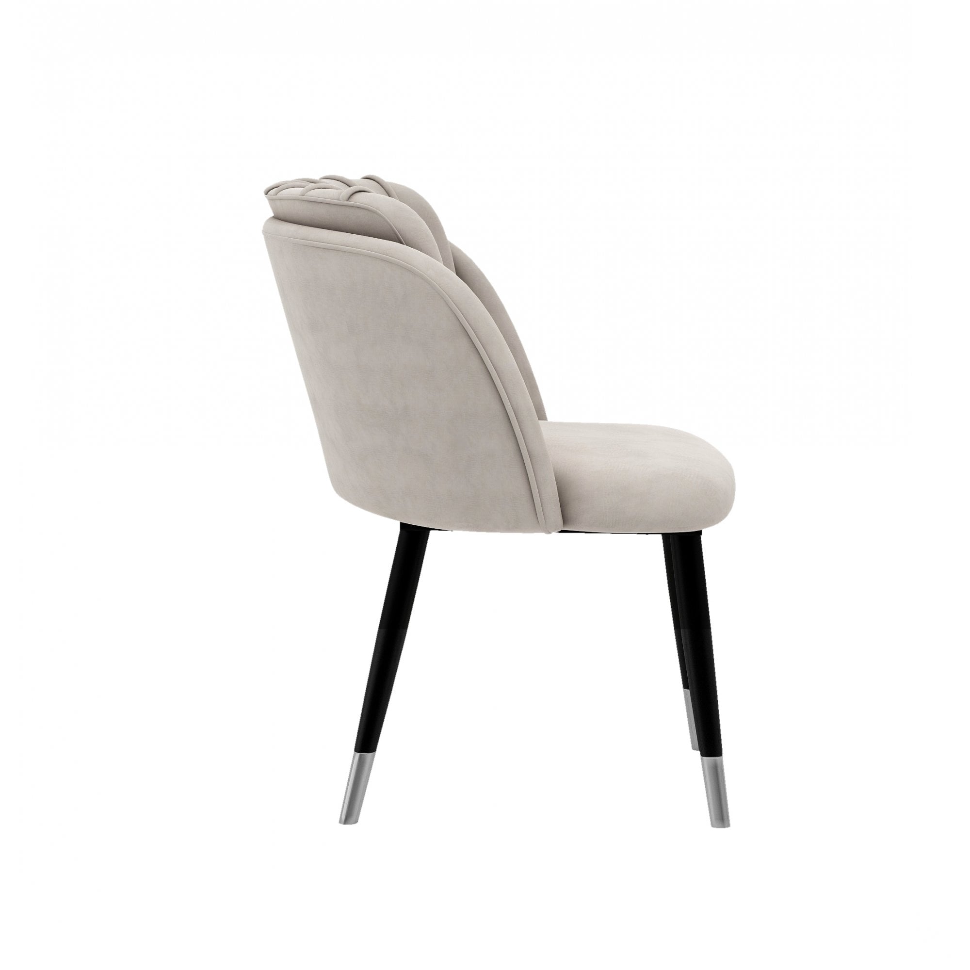 Milano Cosmo LUX Dining Set | a Walnut Dining Table & 6 Dining Chairs with Silver End Caps