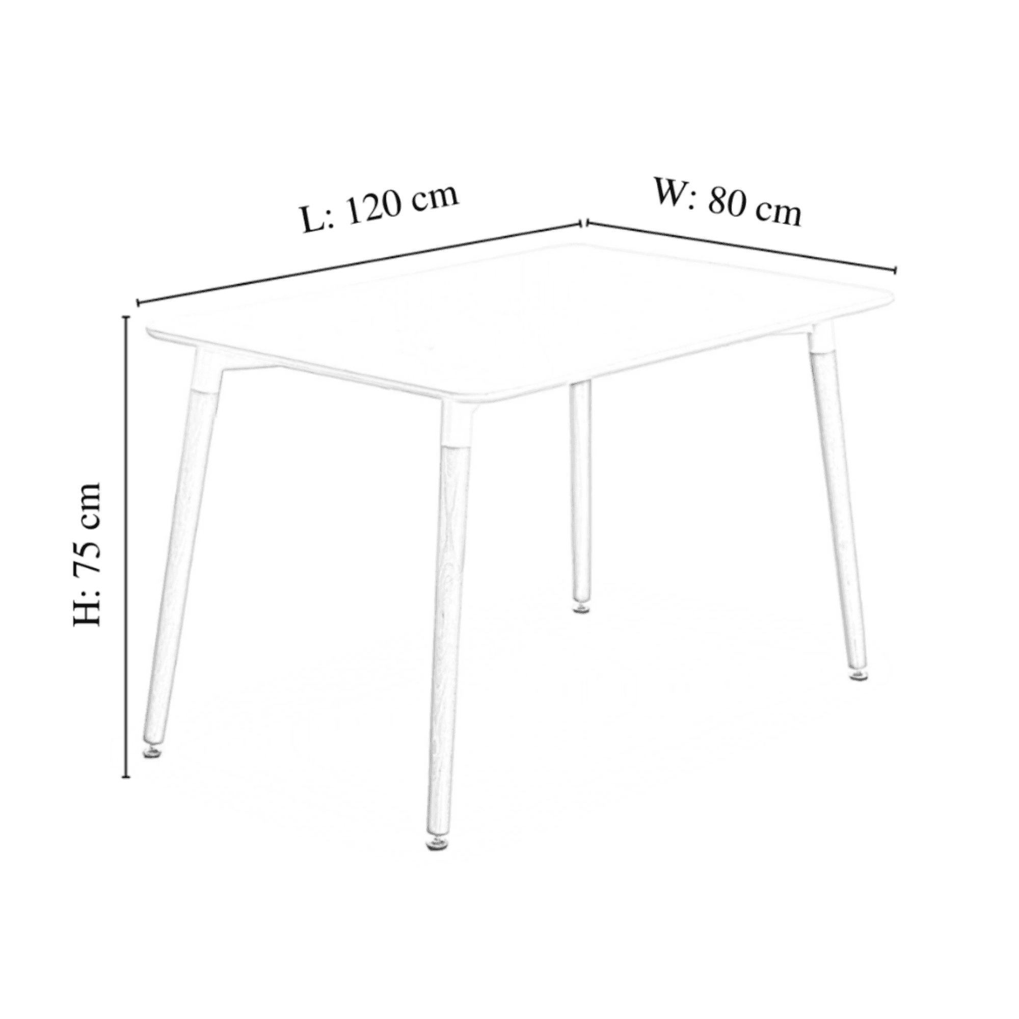 Eden Halo Dining Set - a White Dining Table and Set of 4 Dining Chairs