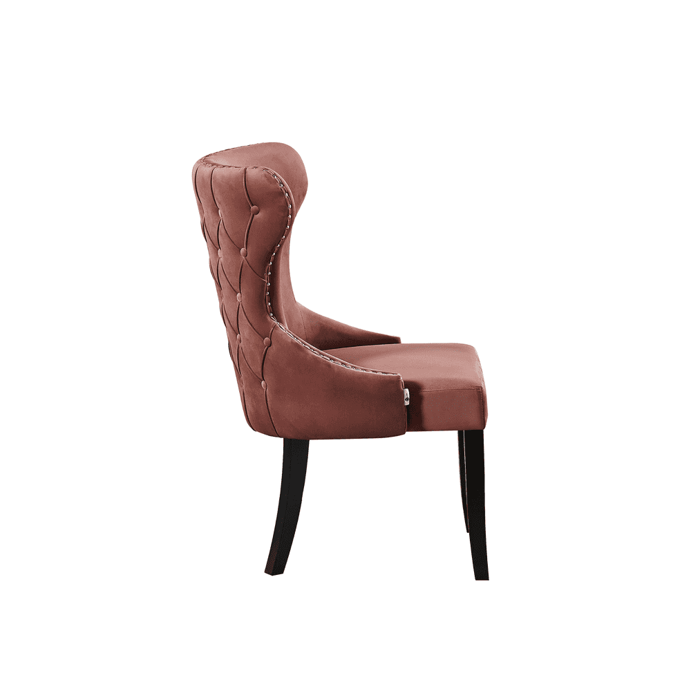 Toga Mayfair LUX Dining Set - Toga Extendable Walnut Dining Table w/ a Set of 4 Mayfair LUX Velvet Dining Chairs