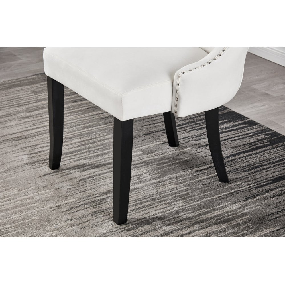 Toga Mayfair LUX Dining Set - Toga Extendable Walnut Dining Table w/ a Set of 4 Mayfair LUX Velvet Dining Chairs