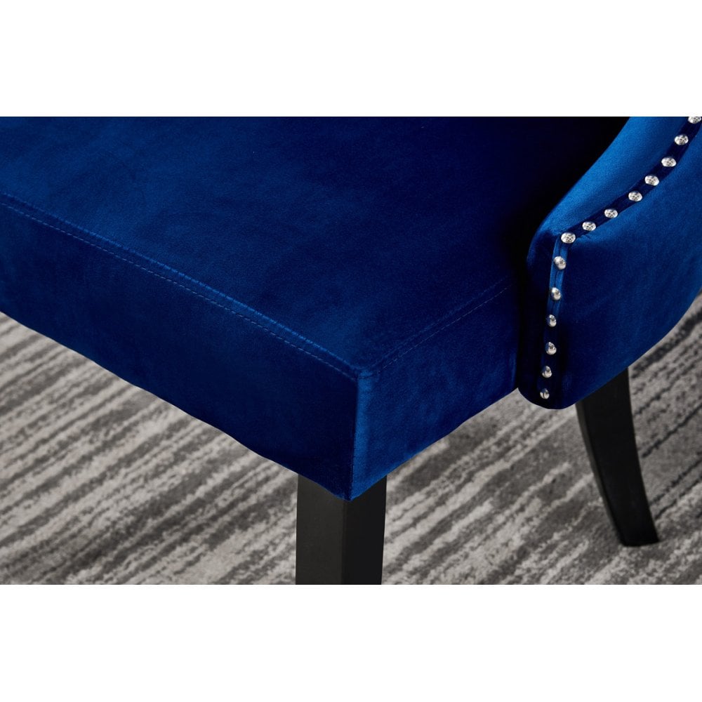 Toga Mayfair LUX Dining Table Set - Toga Extendable Walnut Dining Table w/ a Set of 6 Mayfair LUX Velvet Dining Chairs
