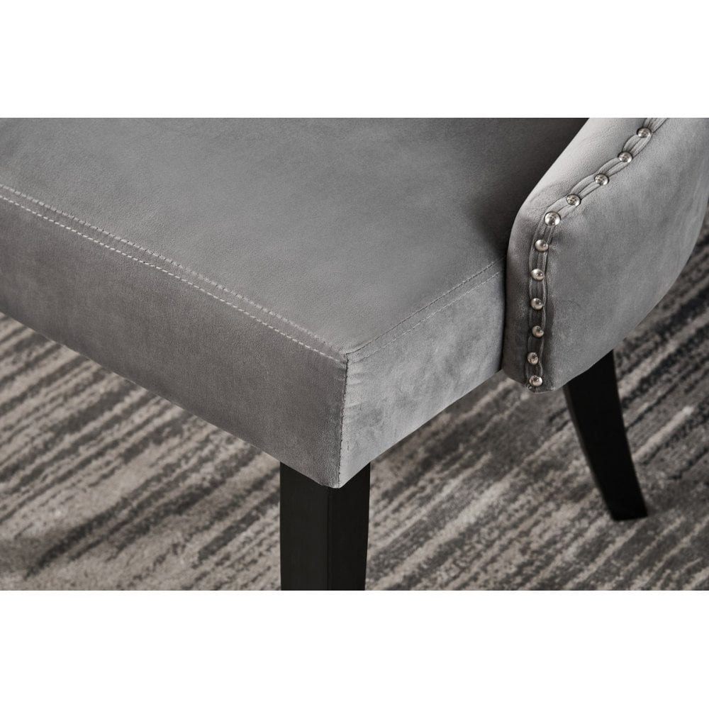 Toga Mayfair LUX Dining Table Set - Toga Extendable Walnut Dining Table w/ a Set of 6 Mayfair LUX Velvet Dining Chairs
