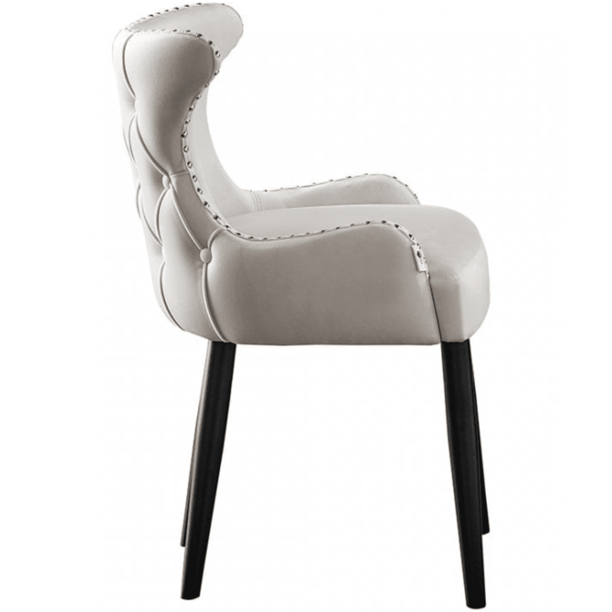Toga Oxford LUX Dining Set - Toga Extendable White Dining Table w/ a Set of 4 Oxford LUX Velvet Dining Chairs