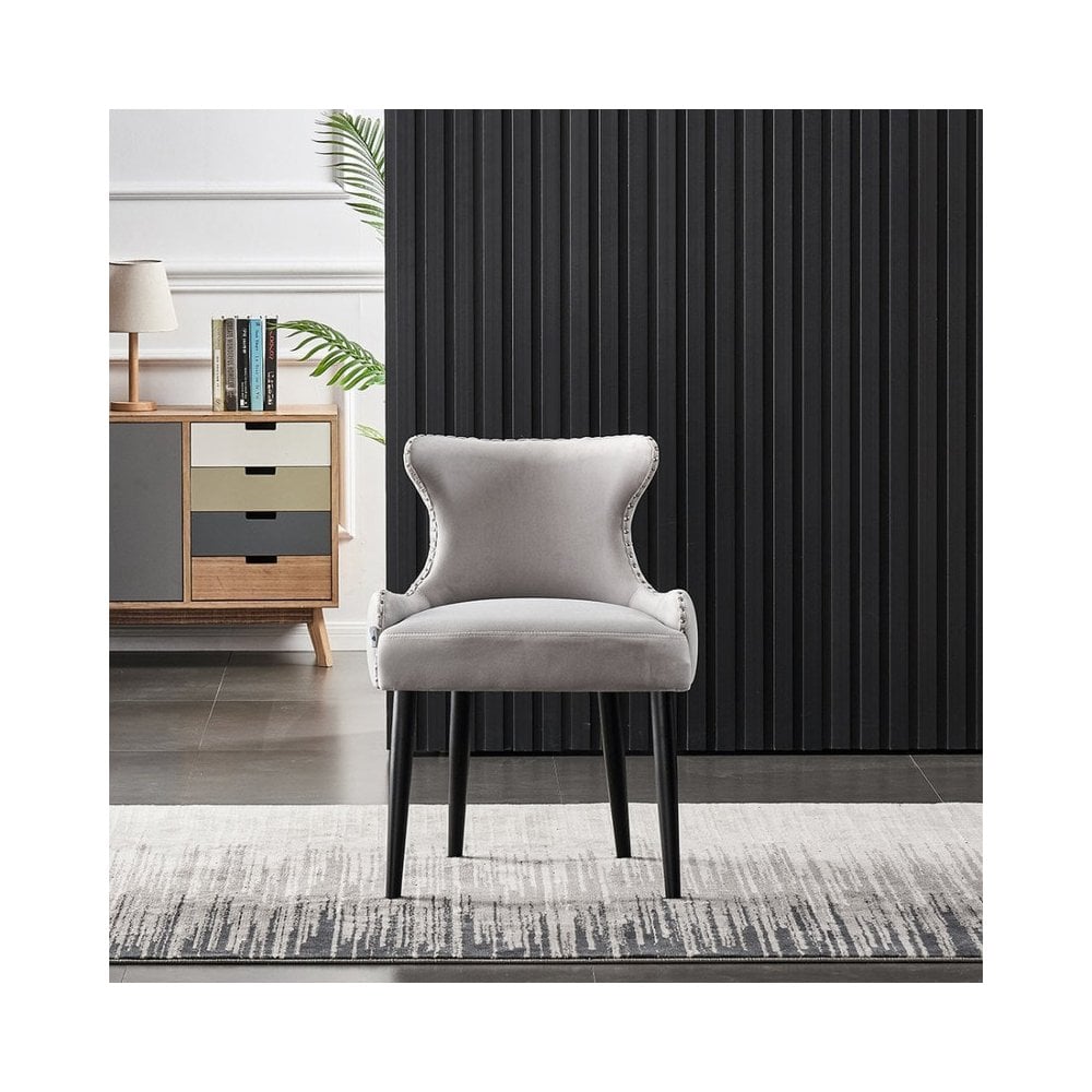 Toga Oxford LUX Dining Set - Toga Extendable White Dining Table w/ a Set of 4 Oxford LUX Velvet Dining Chairs