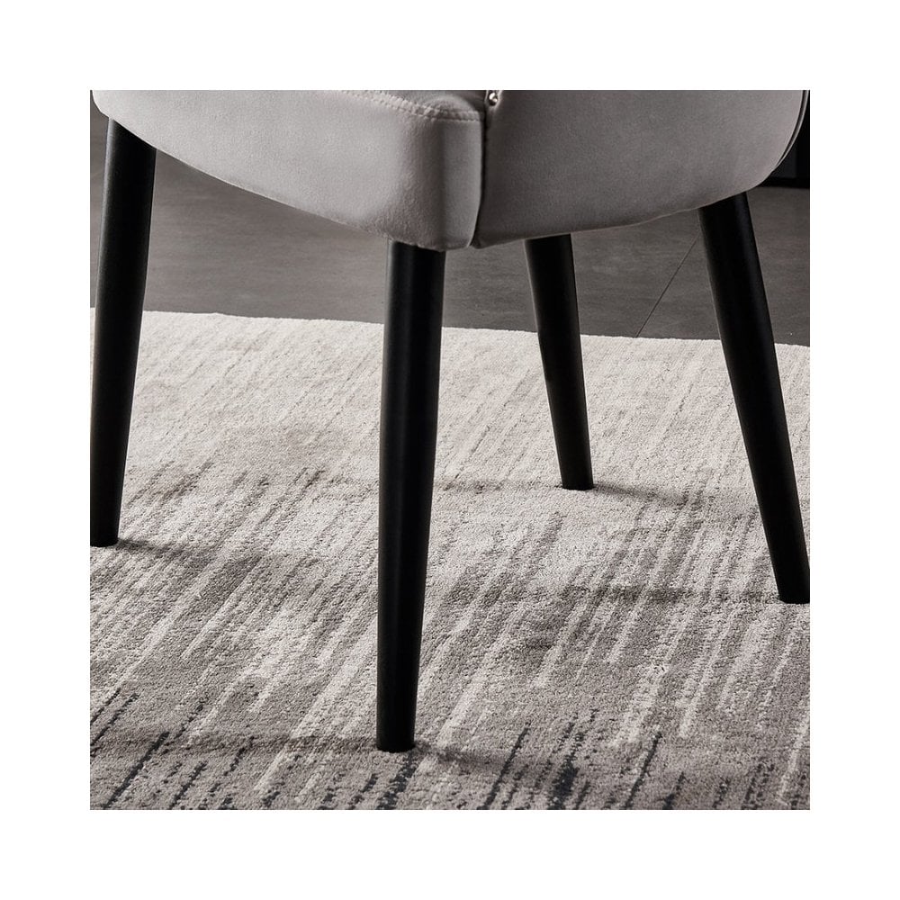 Toga Oxford LUX Dining Set - Toga Extendable White Dining Table w/ a Set of 6 Oxford LUX Velvet Dining Chairs