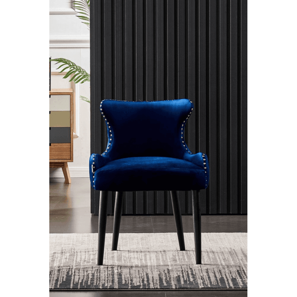Toga Oxford LUX Dining Set - Toga Extendable Walnut Dining Table w/ a Set of 4 Oxford LUX Velvet Dining Chairs