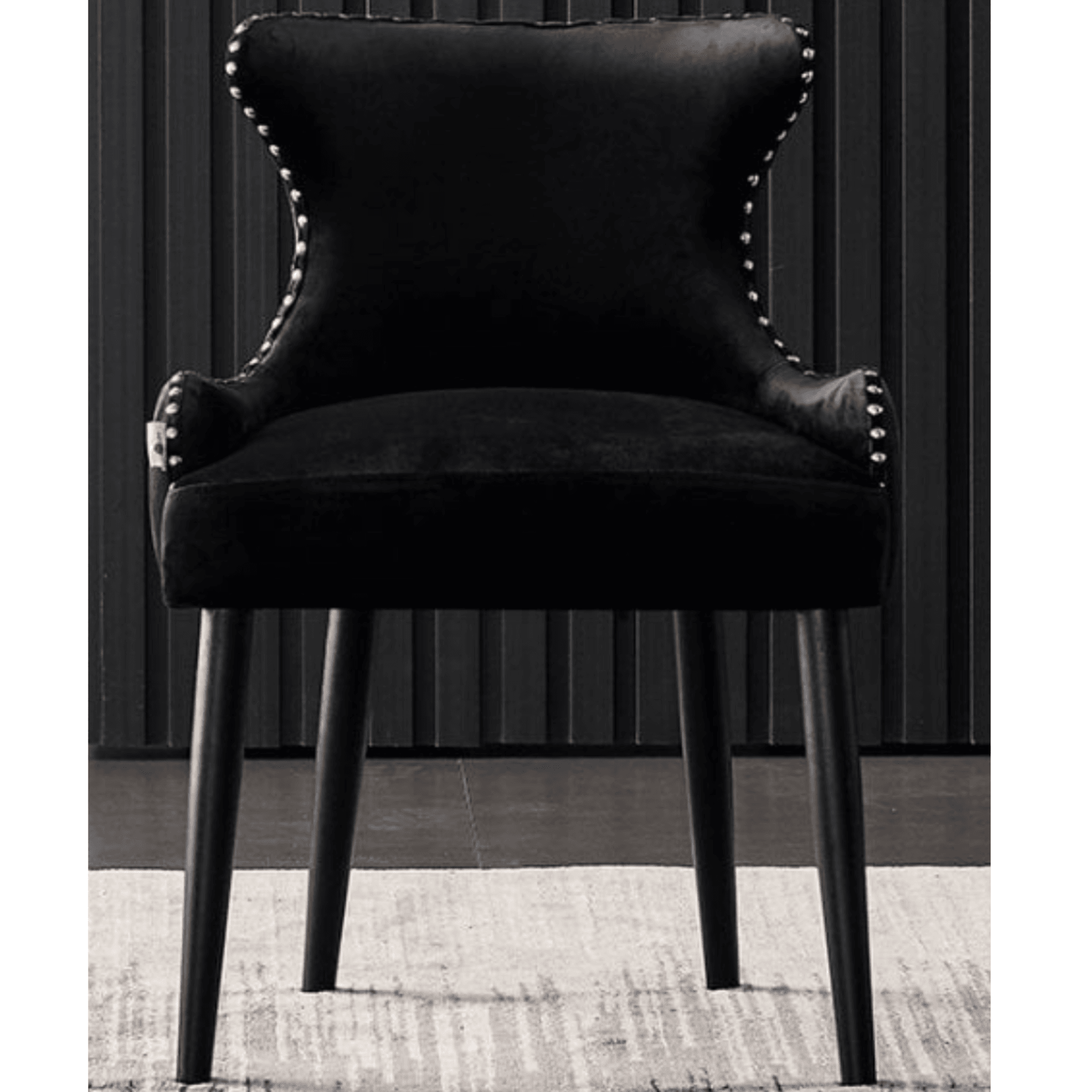 Toga Oxford LUX Dining Set - Toga Extendable Walnut Dining Table w/ a Set of 4 Oxford LUX Velvet Dining Chairs