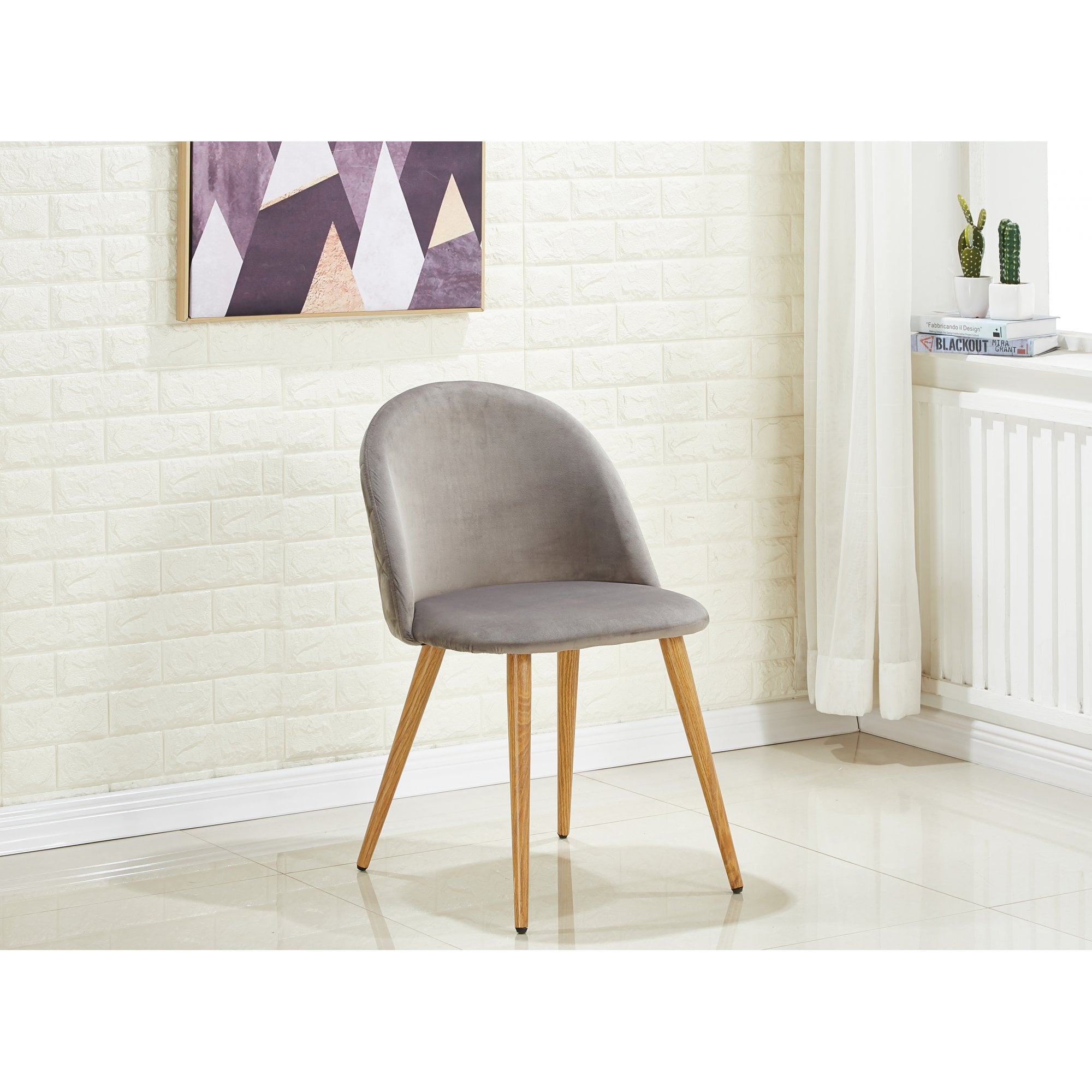 Lucia Dallas Dining Table and Chairs Set of 4 - an Oak Dining Table & Set of 4 Velvet Dining Chairs