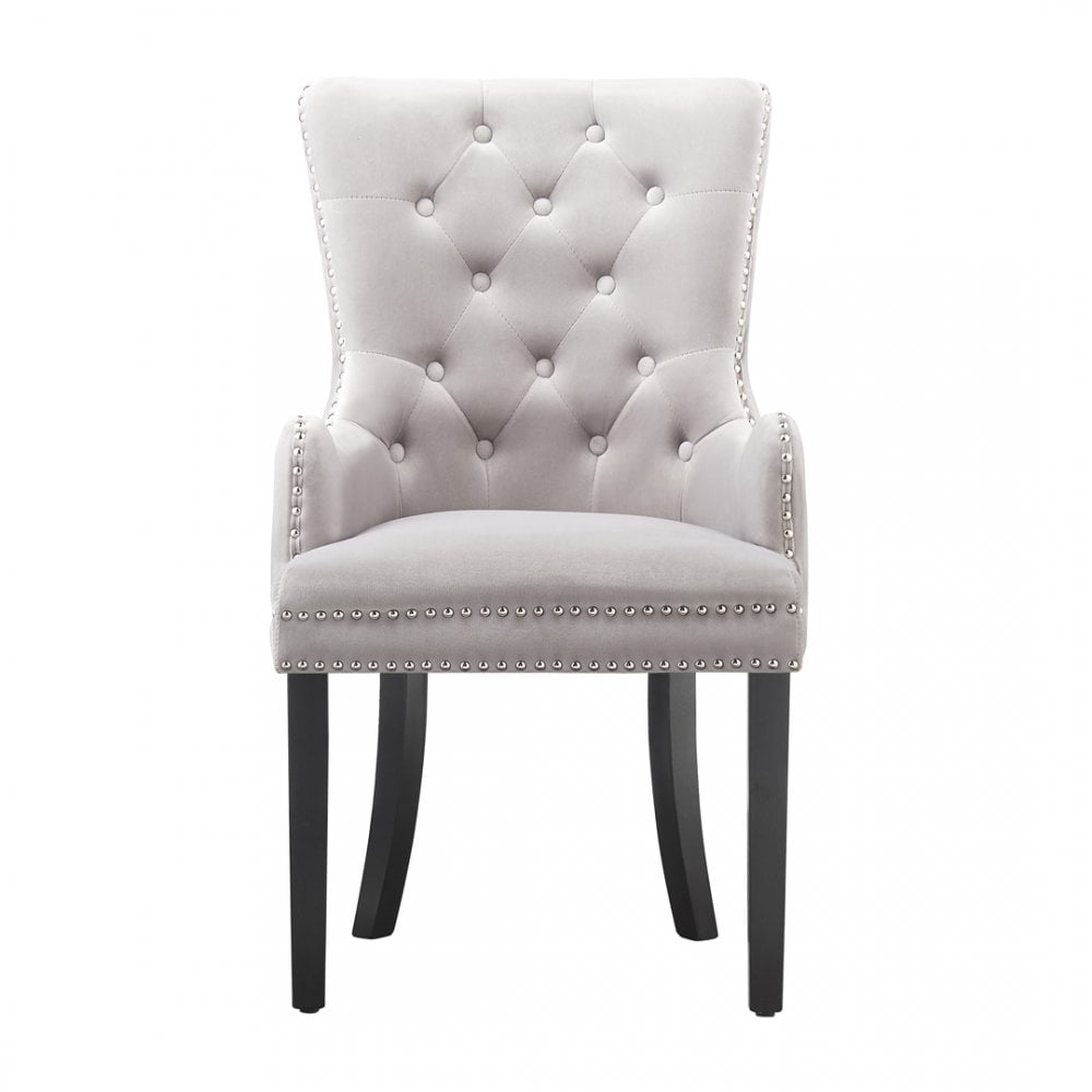Windsor LUX Knocker Back Velvet Dining Chair w/ Armrests