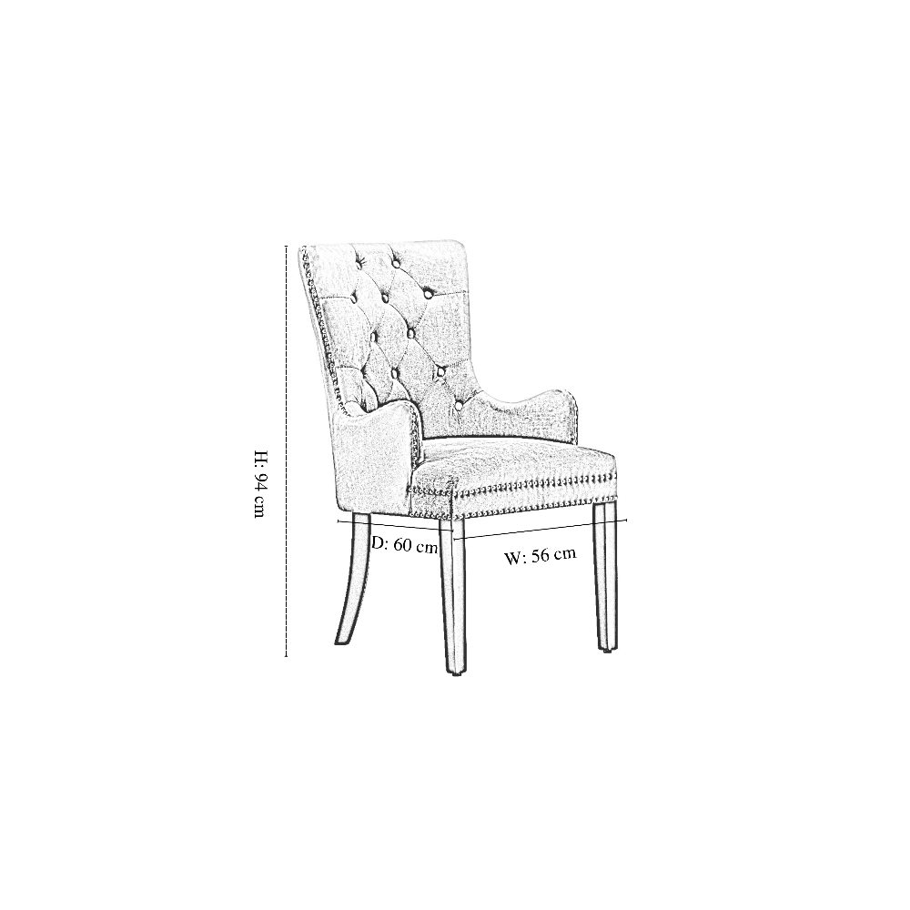 Windsor LUX Knocker Back Velvet Dining Chair w/ Armrests