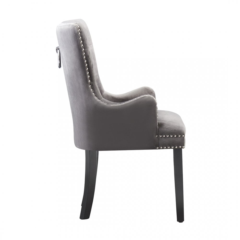 Windsor LUX Knocker Back Velvet Dining Chair w/ Armrests