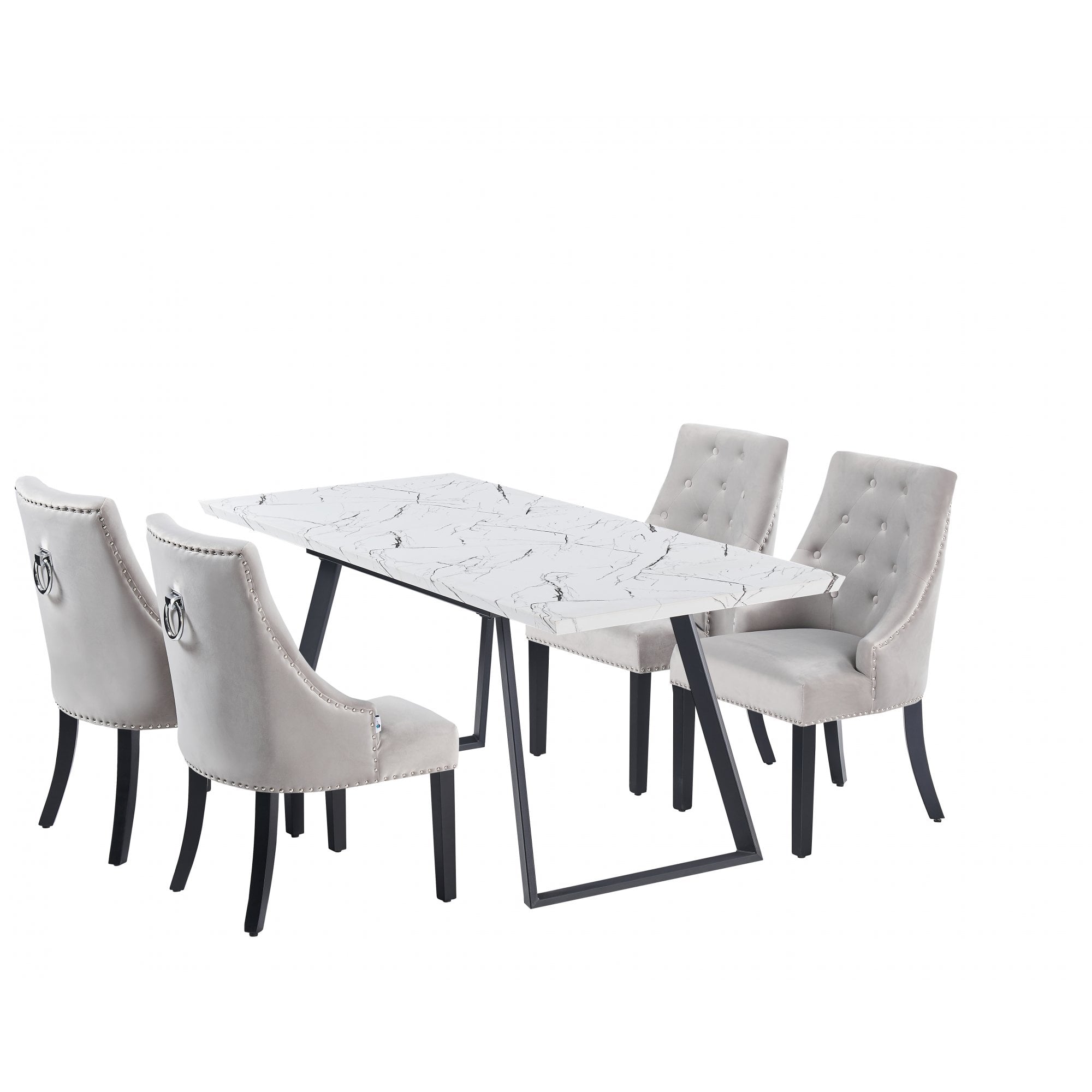 Windsor Toga Lux Dining Set | a White Table and Set of 4 Chairs