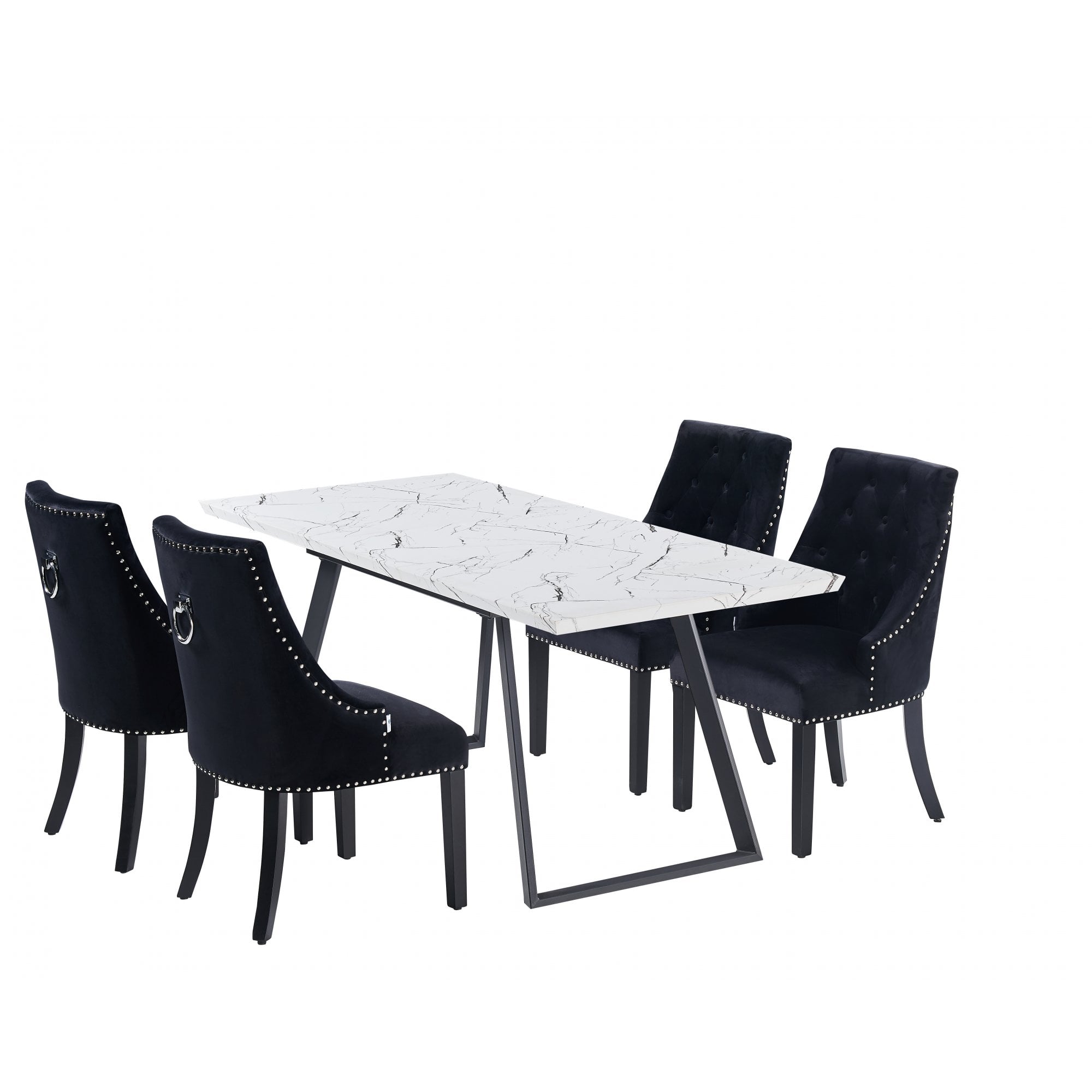 Windsor Toga Lux Dining Set | a White Table and Set of 4 Chairs