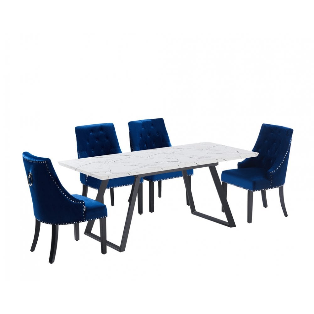 Windsor Toga Lux Dining Set | a White Table and Set of 4 Chairs