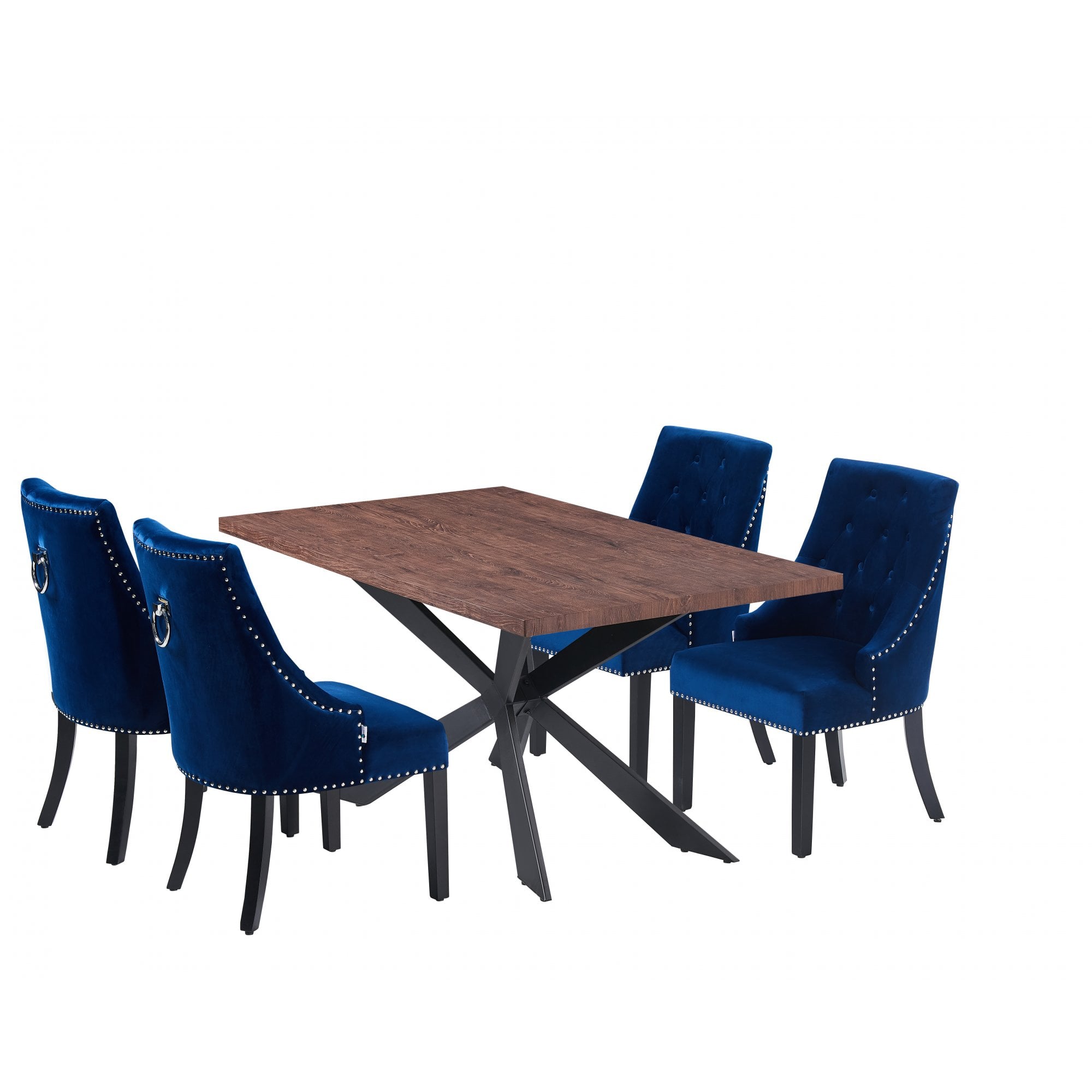 Windsor Duke Lux Dining Set - A Walnut Table with Set of 4 Dining Chairs